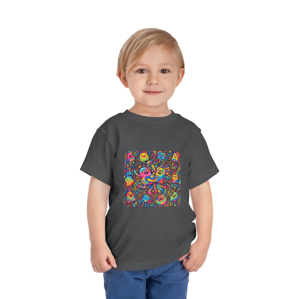 Toddler T-Shirt - Vibrant Whimsical Creatures | Doodle Art