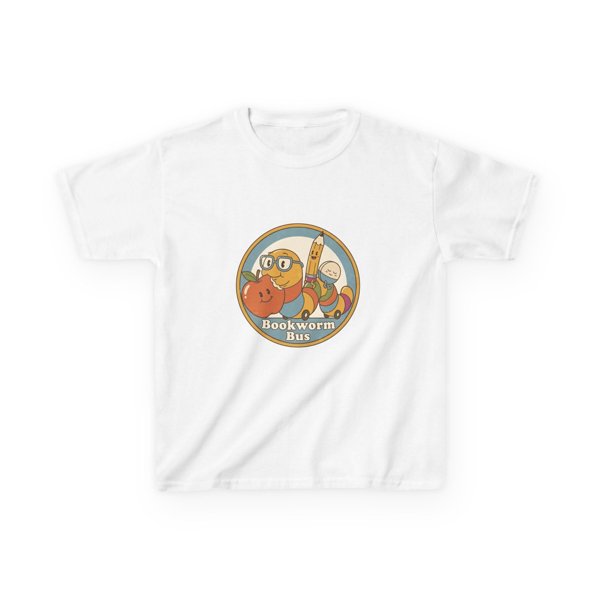 Kids Bookworm T-Shirt - School Bus | Educational Learning