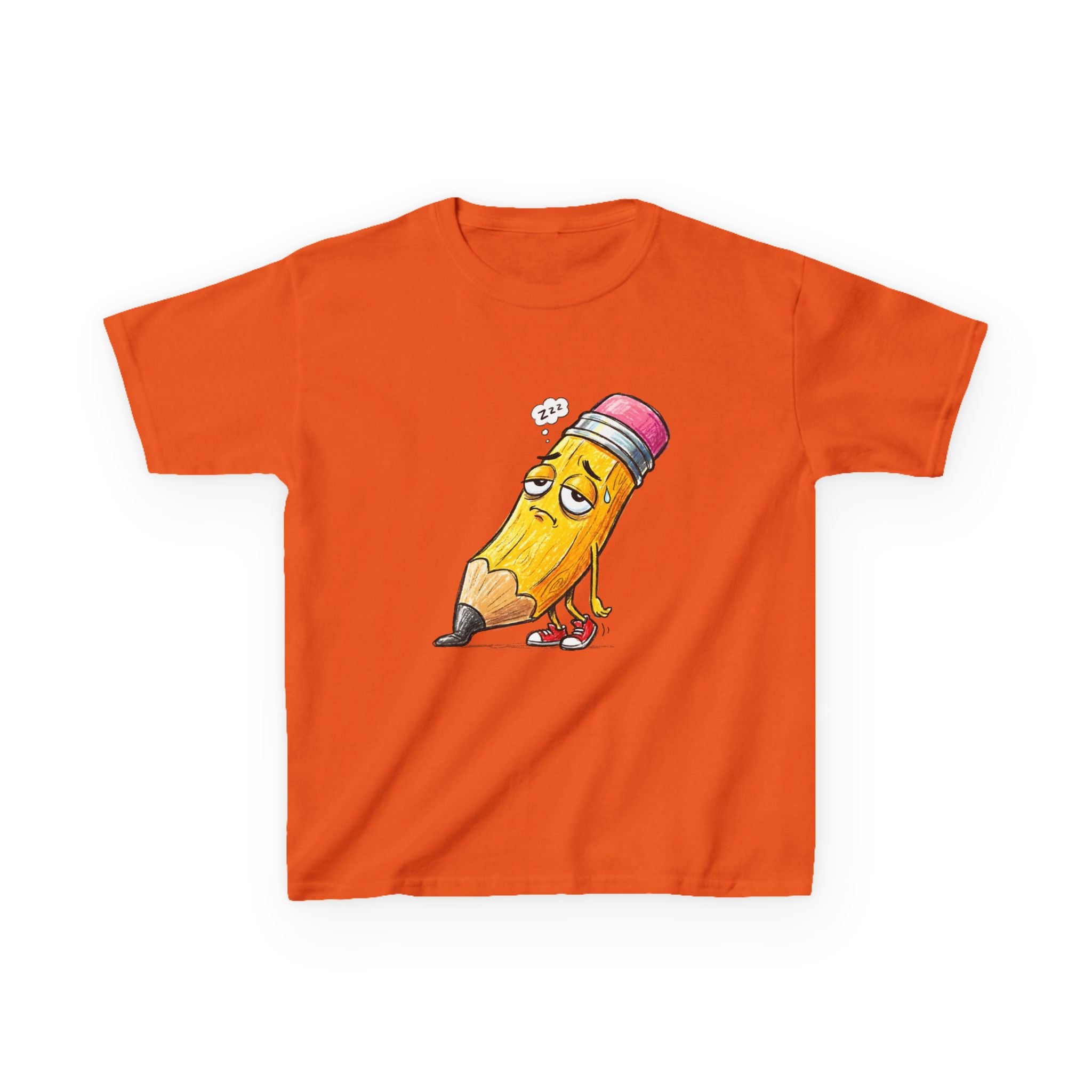 Kids T-Shirt - Tired Pencil Zzz Cartoon | Funny Back to School
