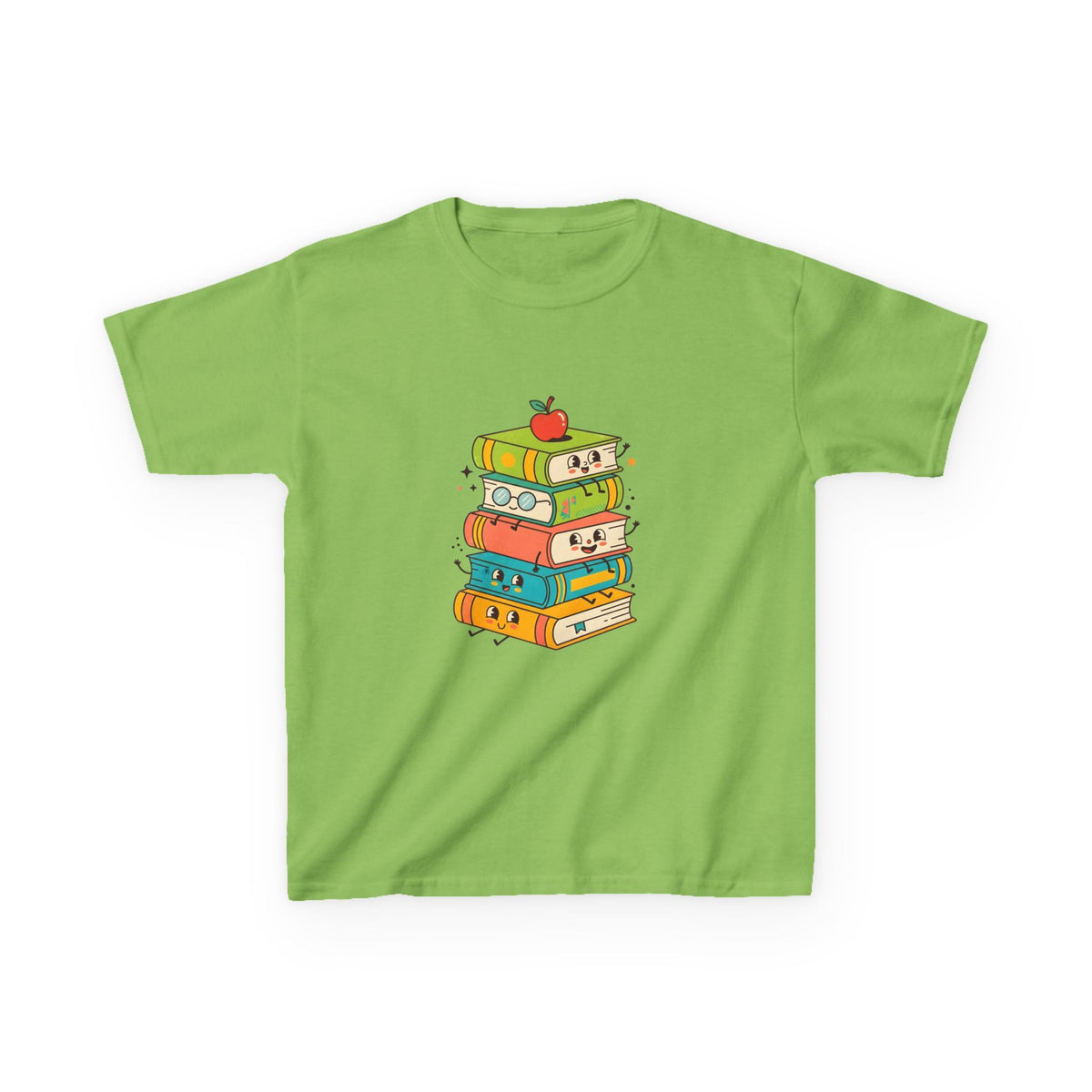 Kids Bookworm Tee - Whimsical Retro Reading & Learning Design
