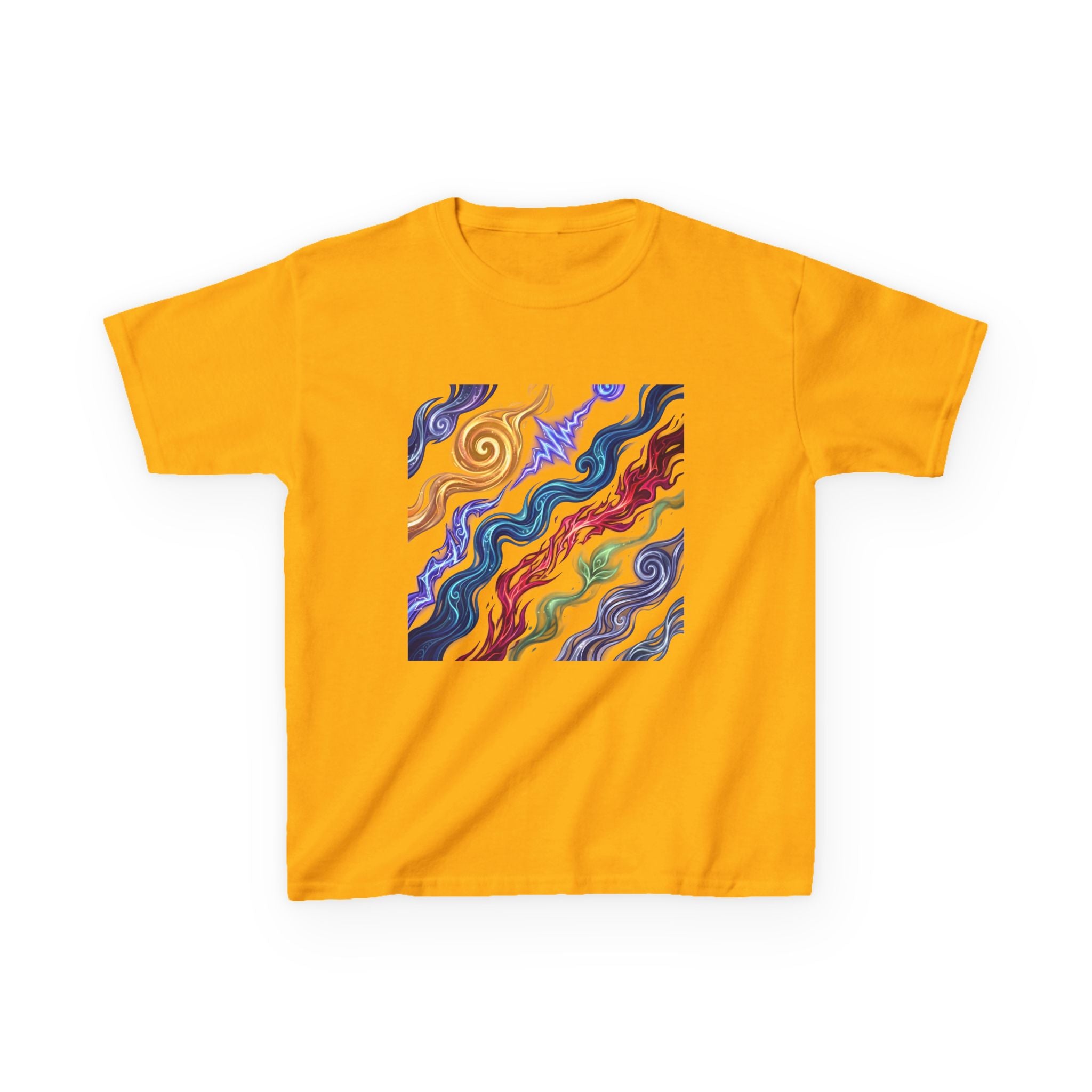 Kids Tee - Vibrant Elemental Magic Energy | Fantasy Glow