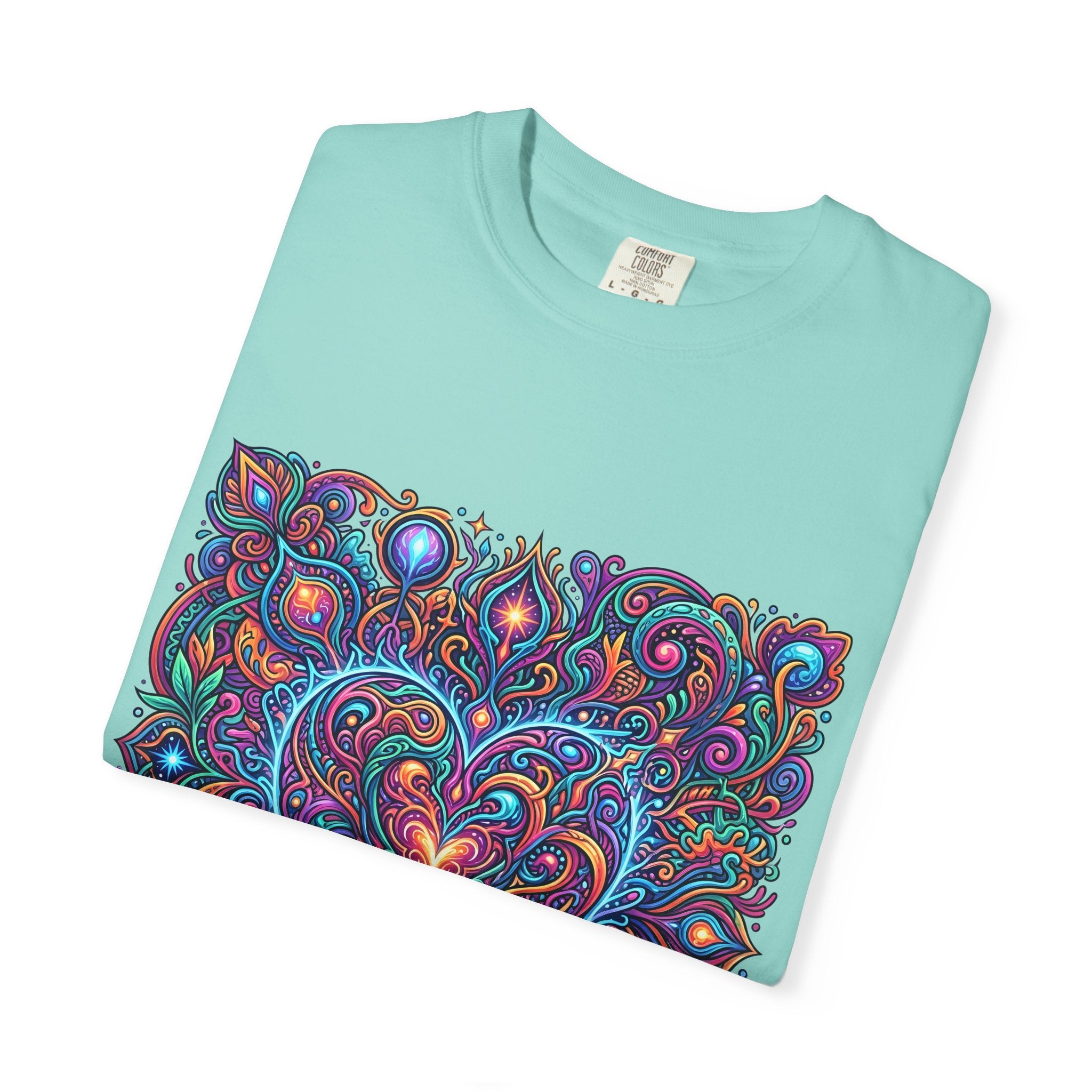Unisex Garment-Dyed T-shirt - Cosmic Love | Psychedelic Heart Art
