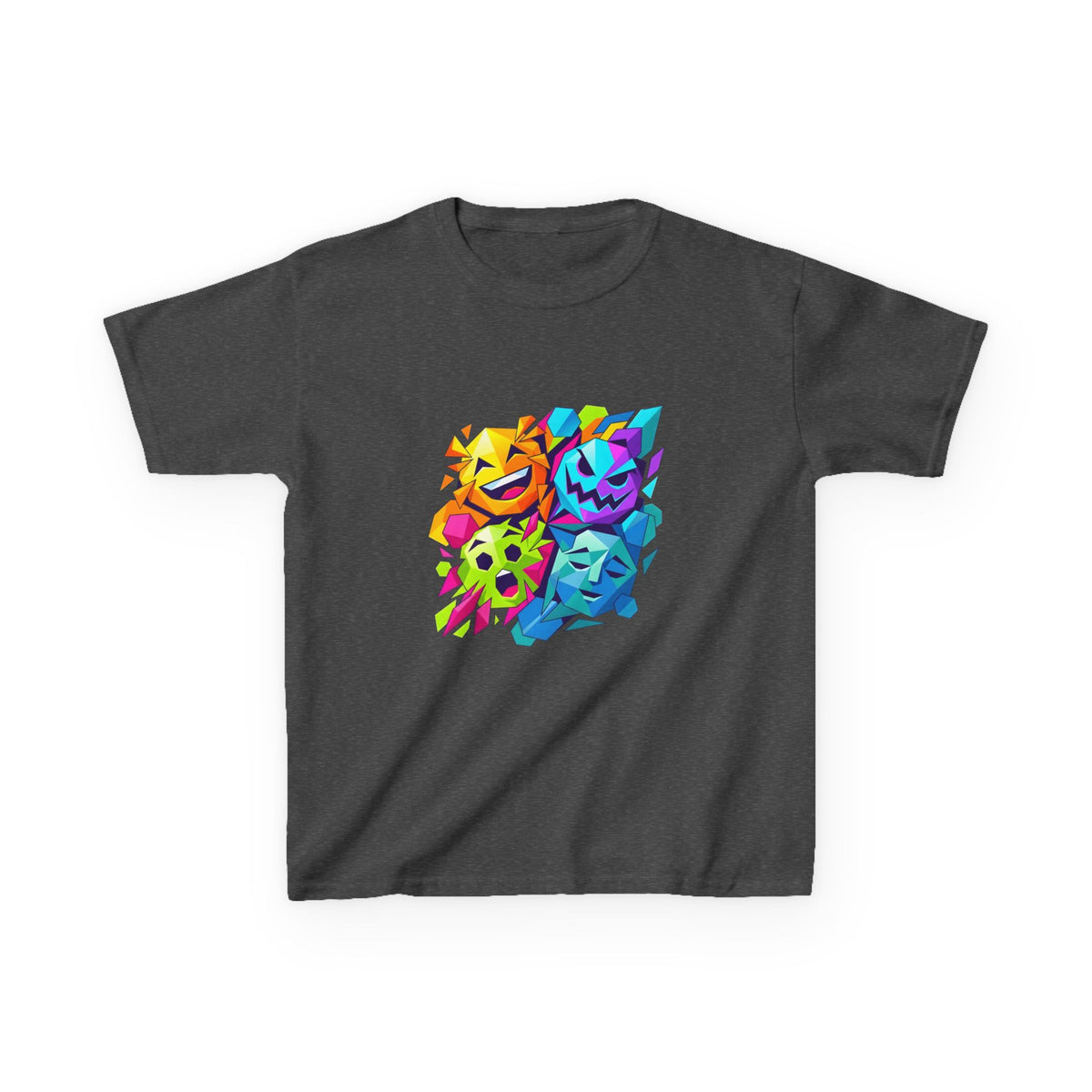 Kids T-Shirt - Vibrant Geometric Faces | Abstract Art