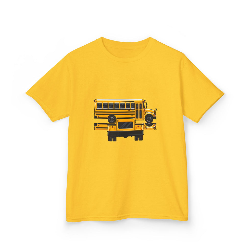Kids School Bus T-Shirt - Cute Cartoon Reflection | Back to School