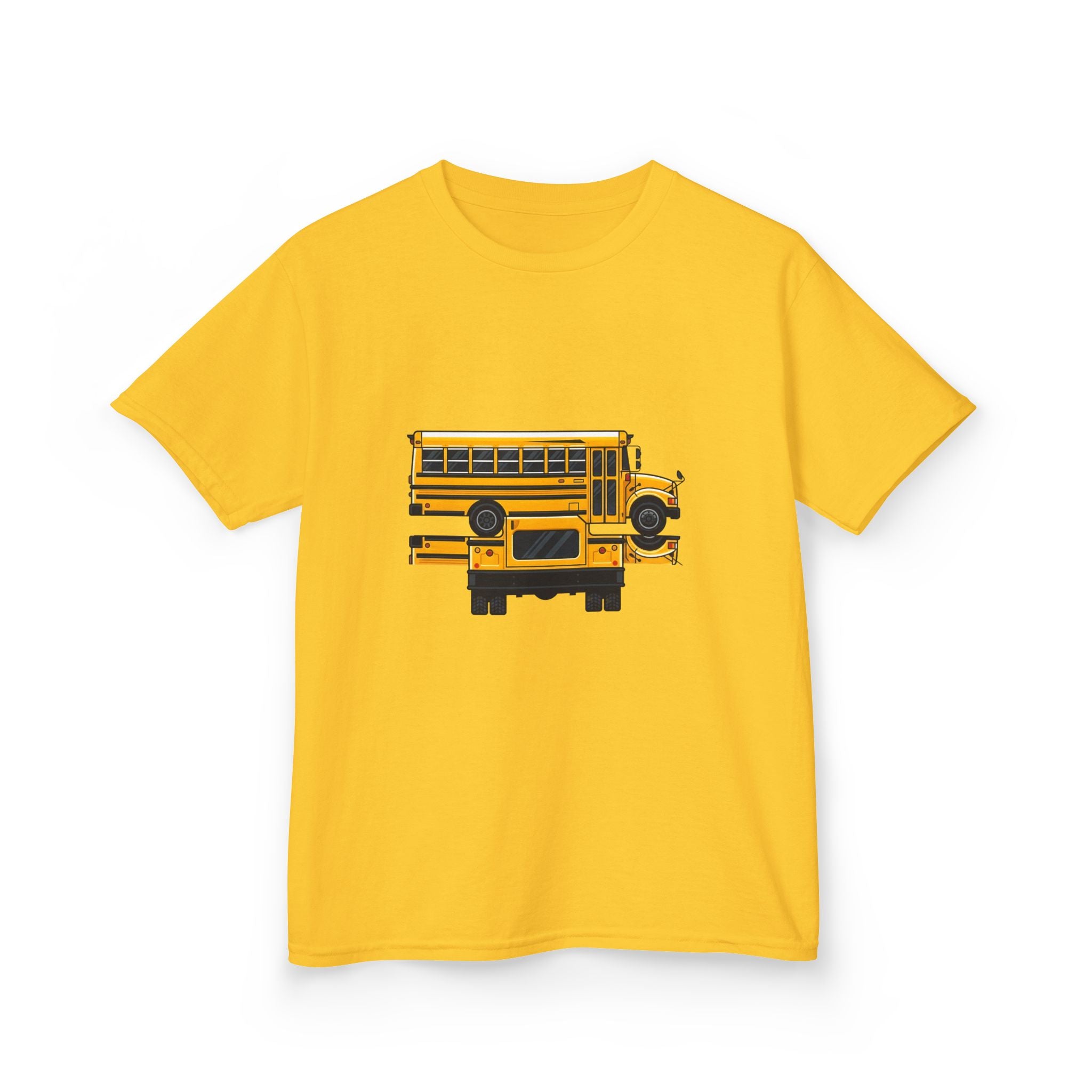 Kids School Bus T-Shirt - Cute Cartoon Reflection | Back to School