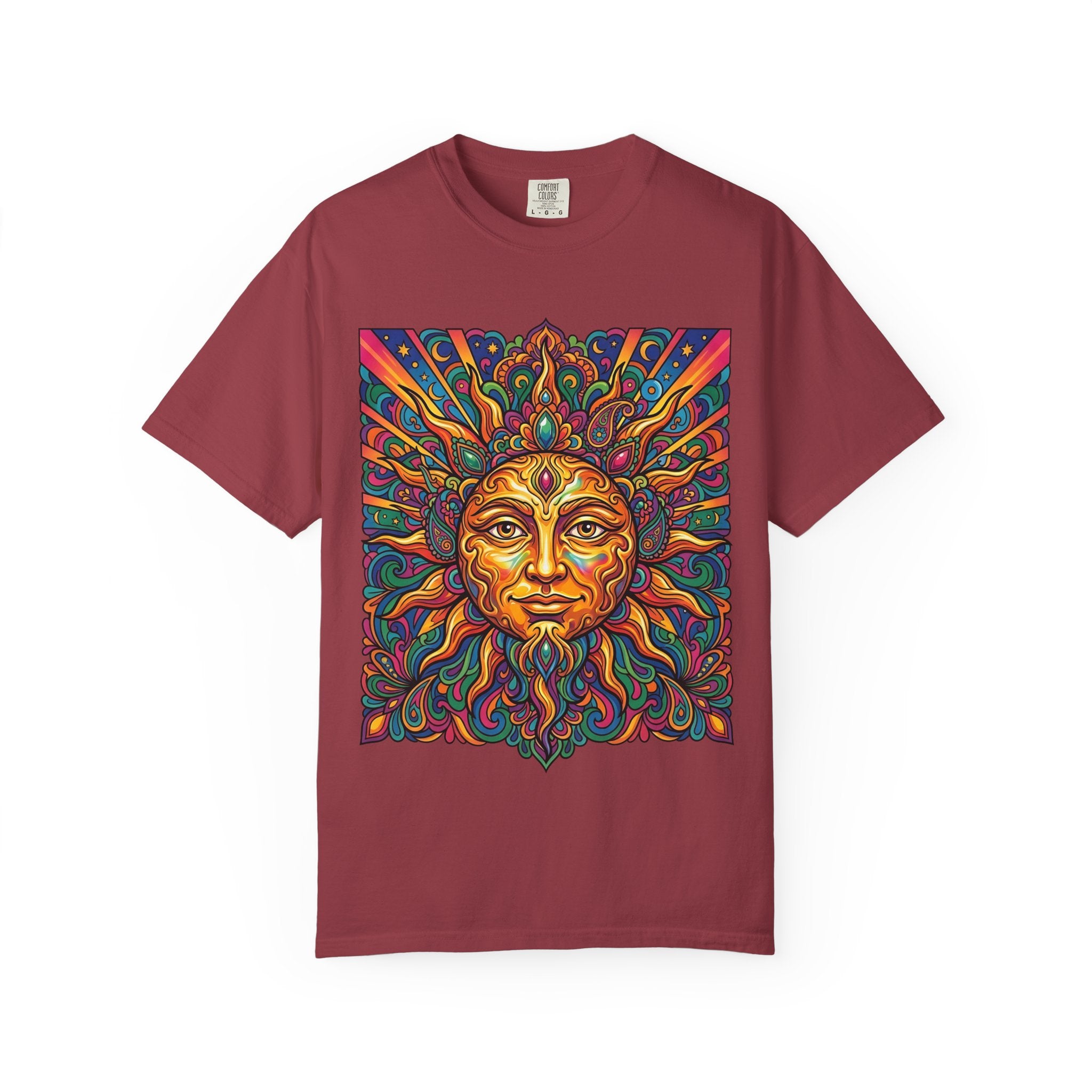 Unisex T-shirt - Psychedelic Sun Boho | Comfort Colors Garment-Dyed