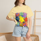 Unisex Garment-Dyed T-Shirt - Diverse Emotional Cartoon Creatures