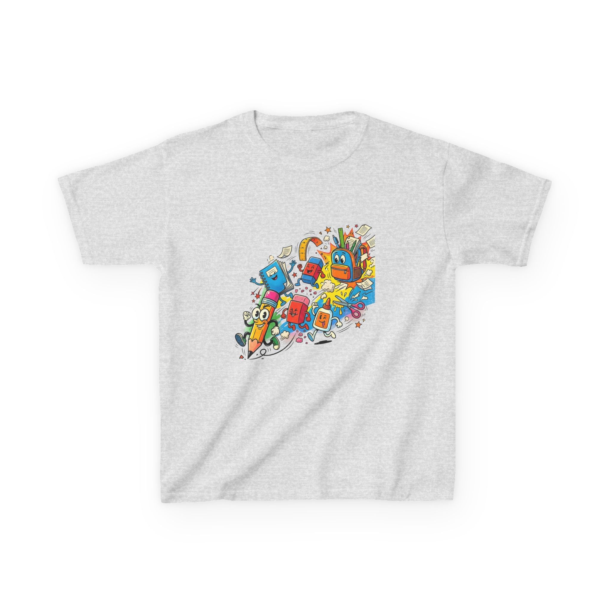 Kids Back to School 2026 Tee - Cartoon School Supplies