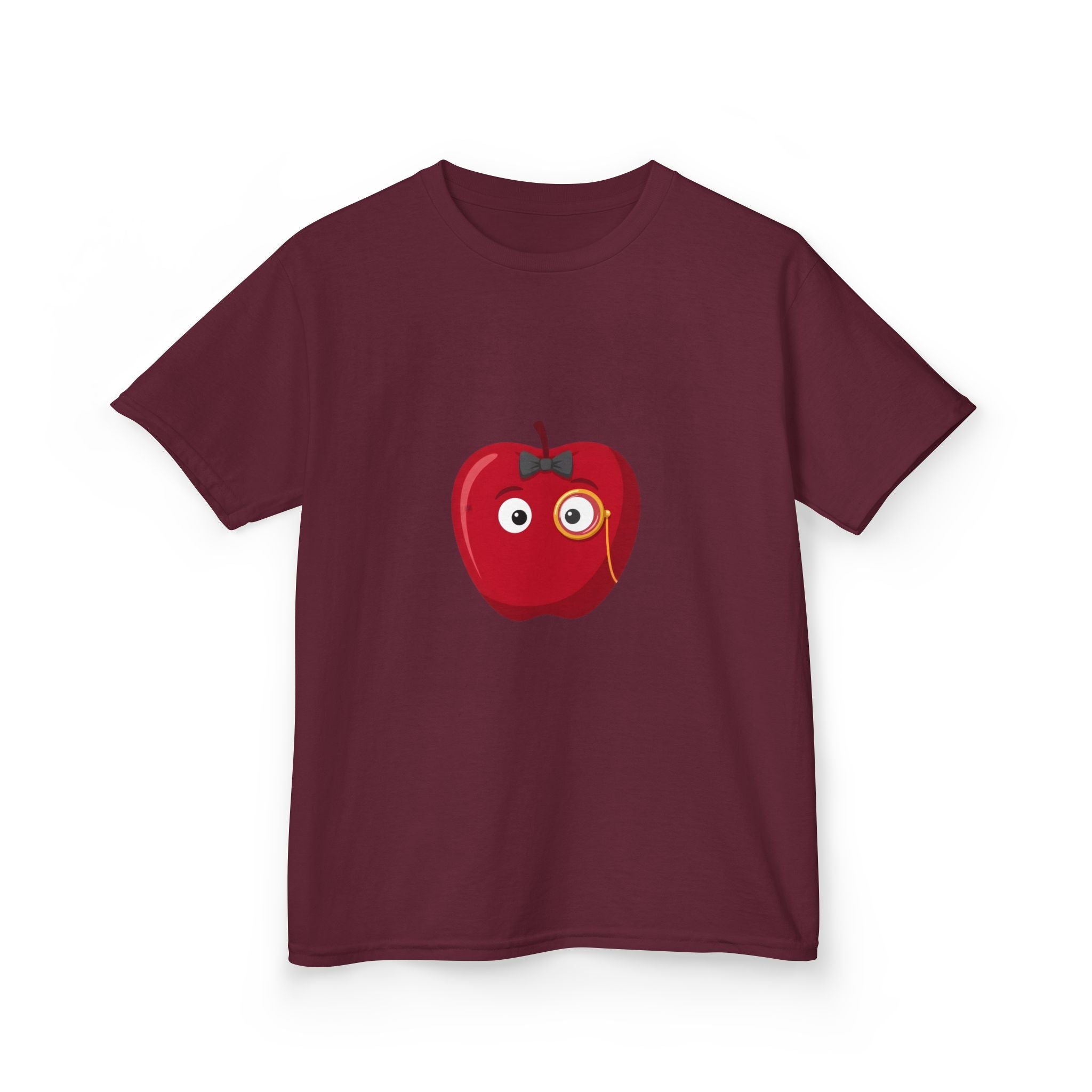 Kids Heavy Cotton Tee - Whimsical Monocle Apple Character