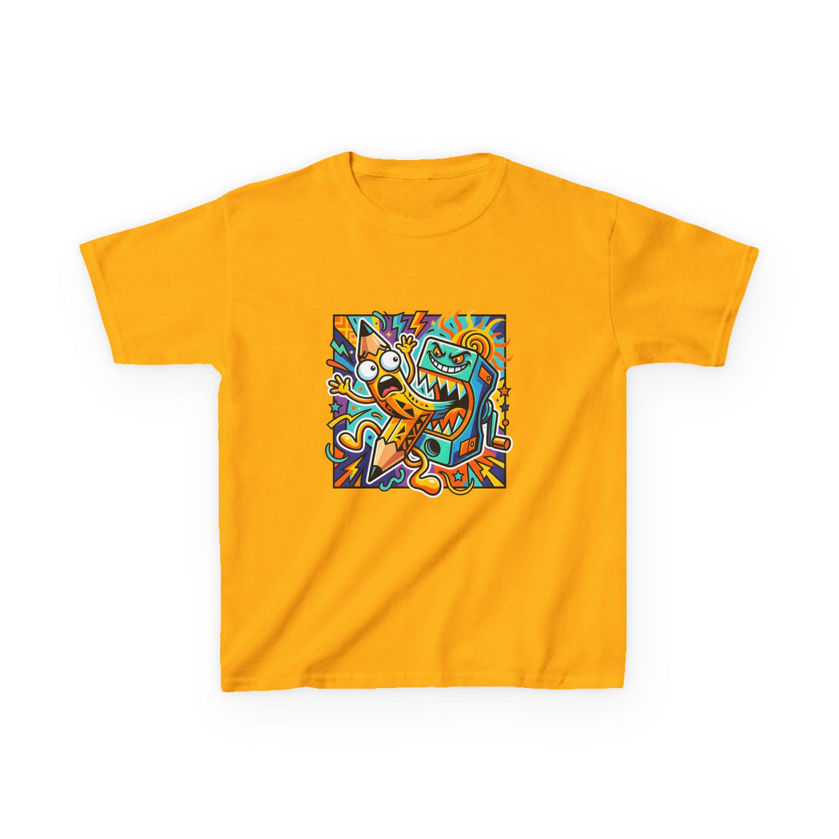 Kids Tee - Dynamic School Supplies Cartoon | Back to School Fun