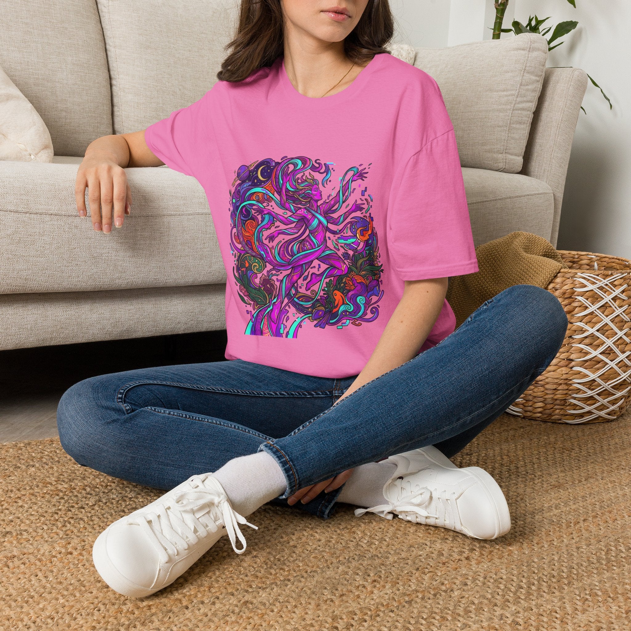 T-Shirt - Vibrant Psychedelic Cosmic Goddess Spiritual Flow