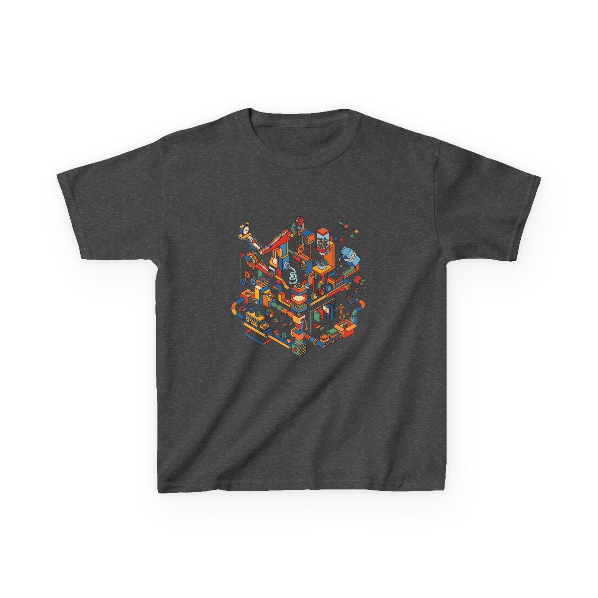 Kids Daily Routine T-Shirt - Whimsical Cartoon Machine