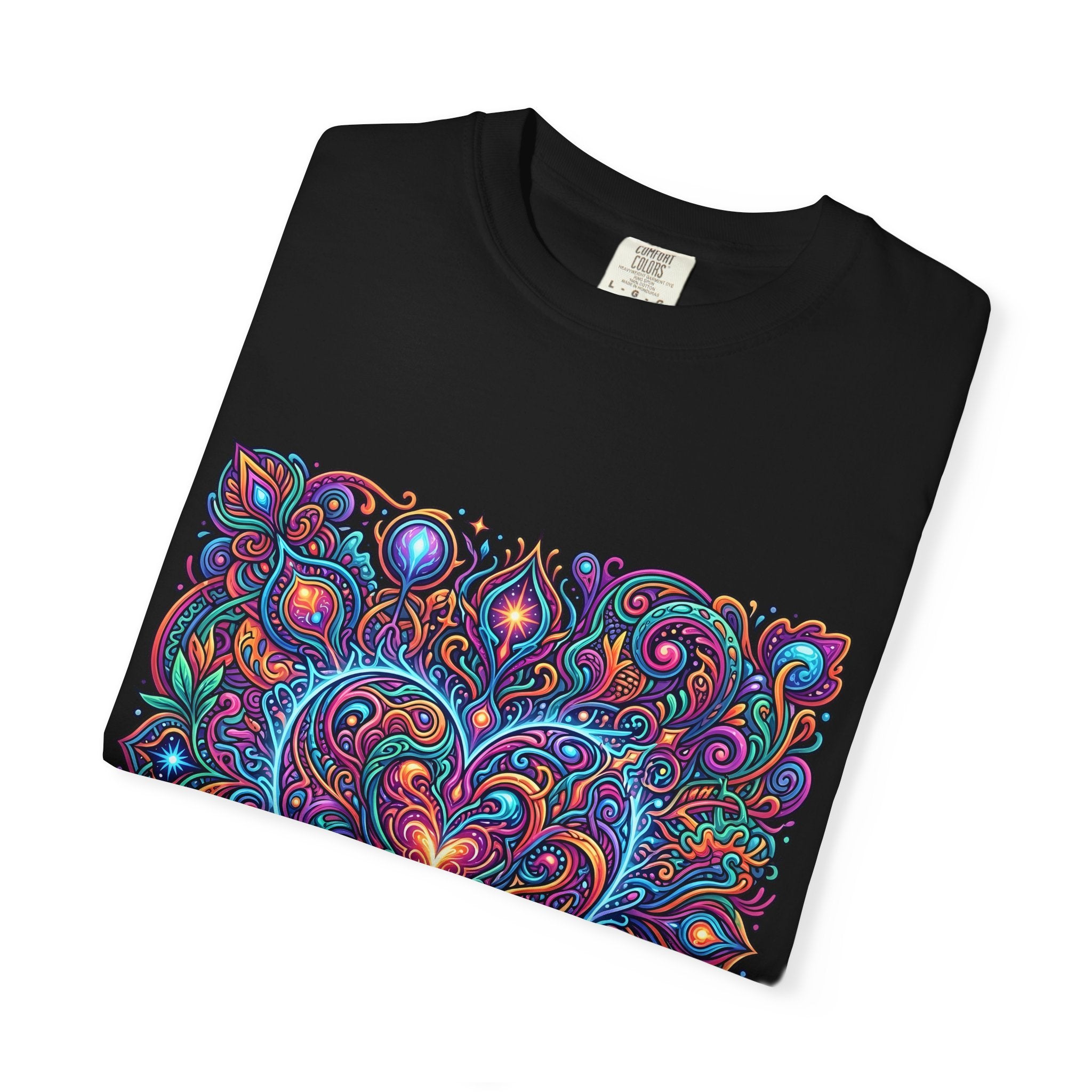 Unisex Garment-Dyed T-shirt - Cosmic Love | Psychedelic Heart Art