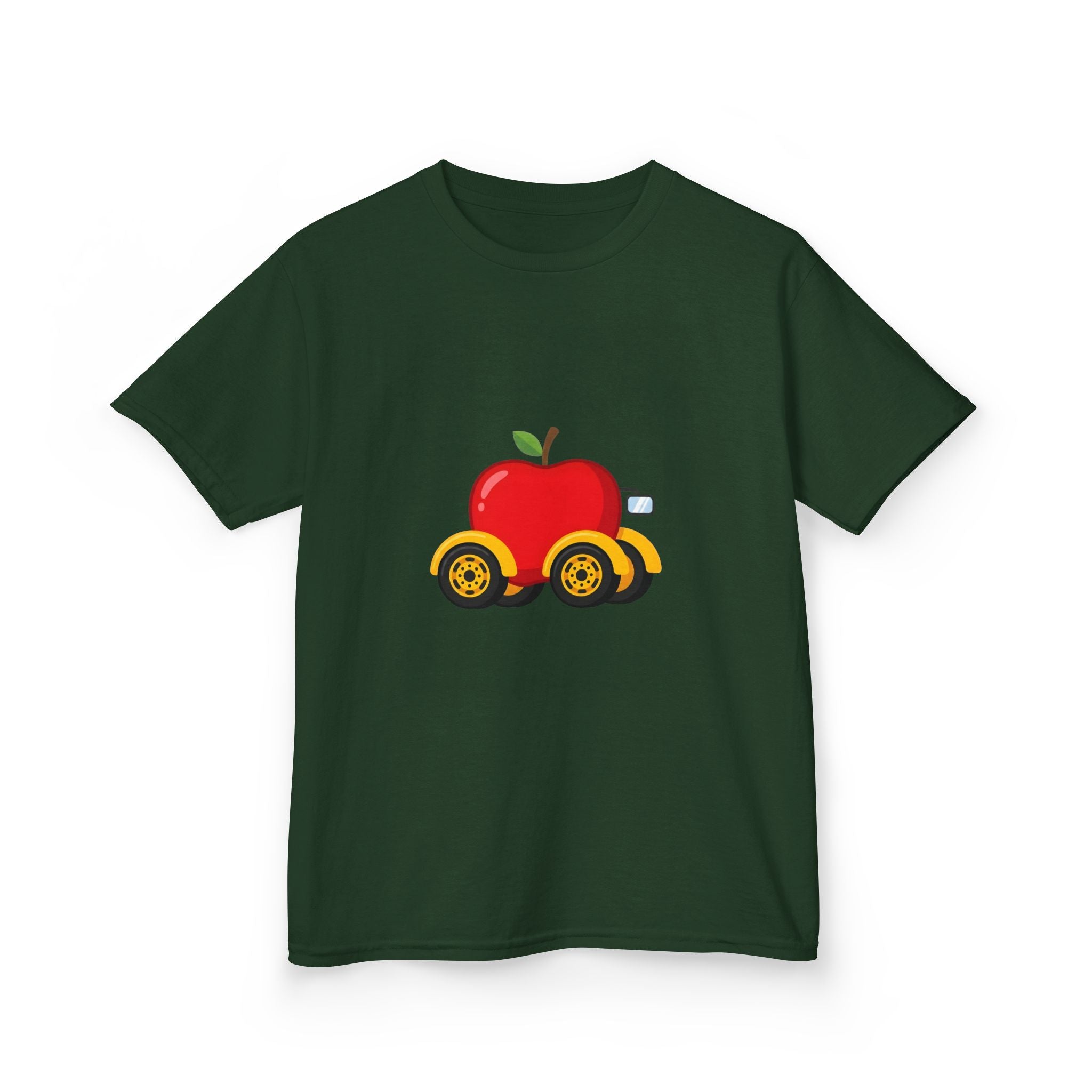 Kids T-Shirt - Apple On Wheels Graphic | Whimsical Fruit Car