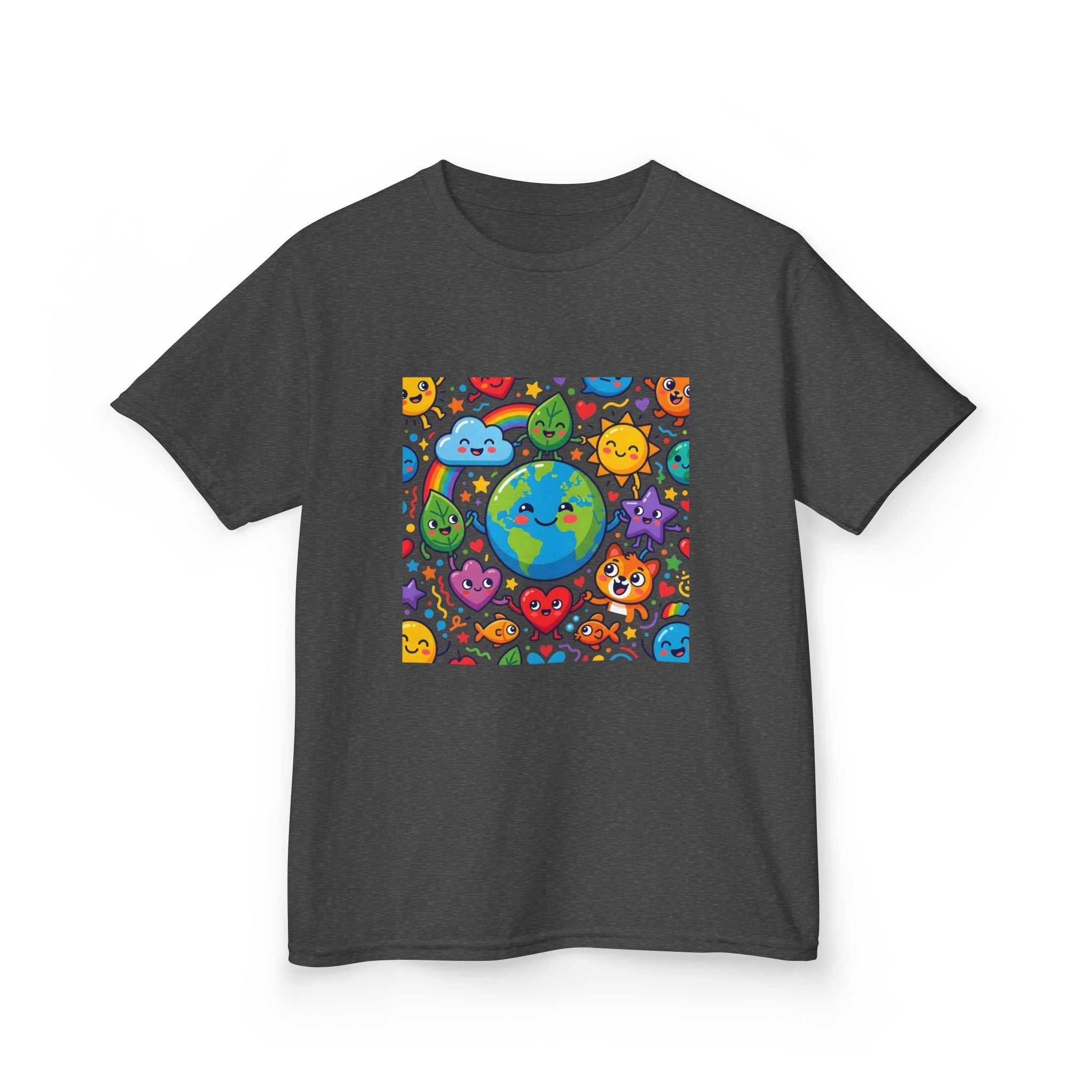 Kids Earth Day Tee - Happy Cartoon Planet | Nature Lovers