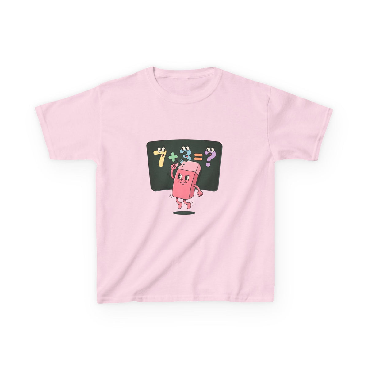 Kids Retro Math Tee - Playful Eraser Addition Problem