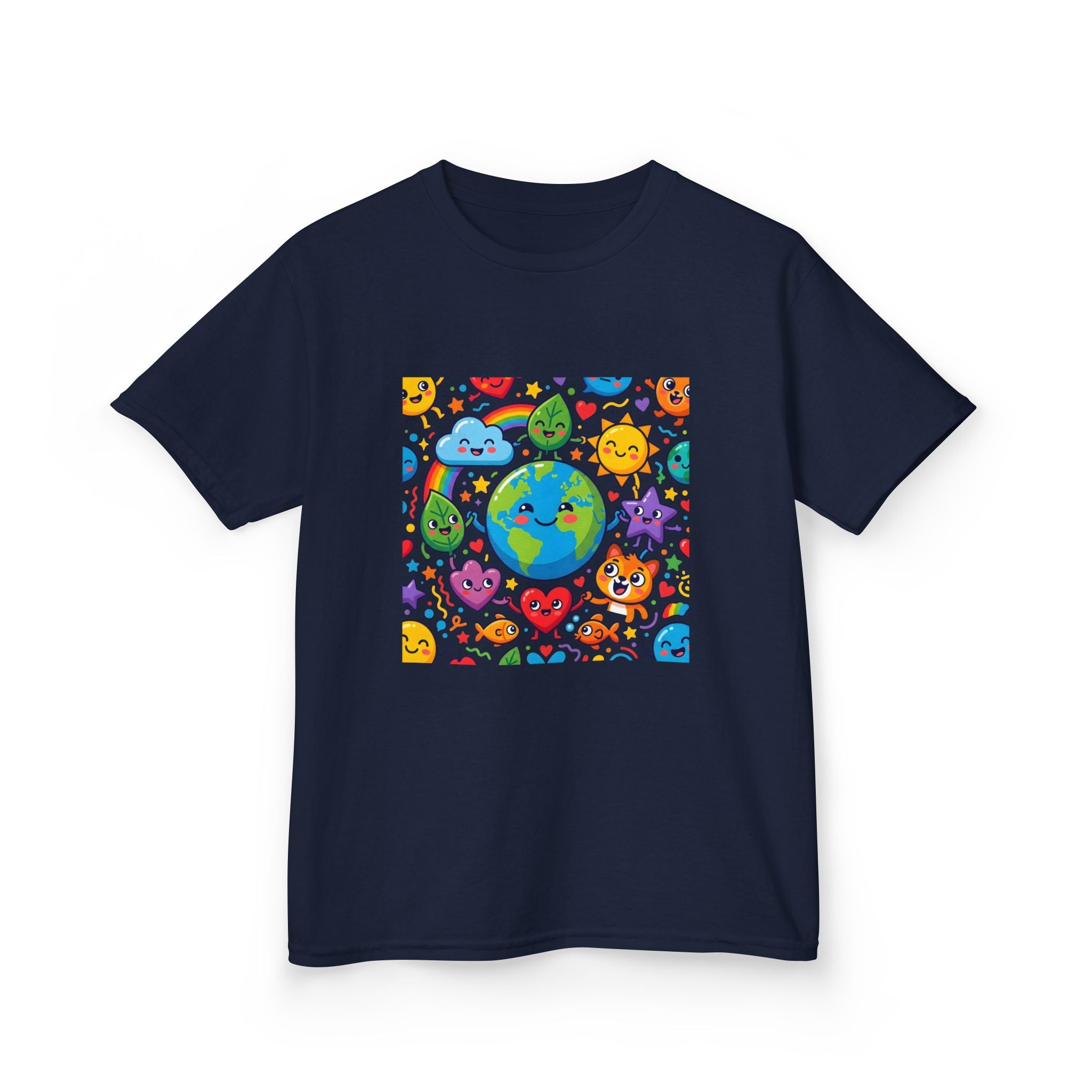 Kids Earth Day Tee - Happy Cartoon Planet | Nature Lovers