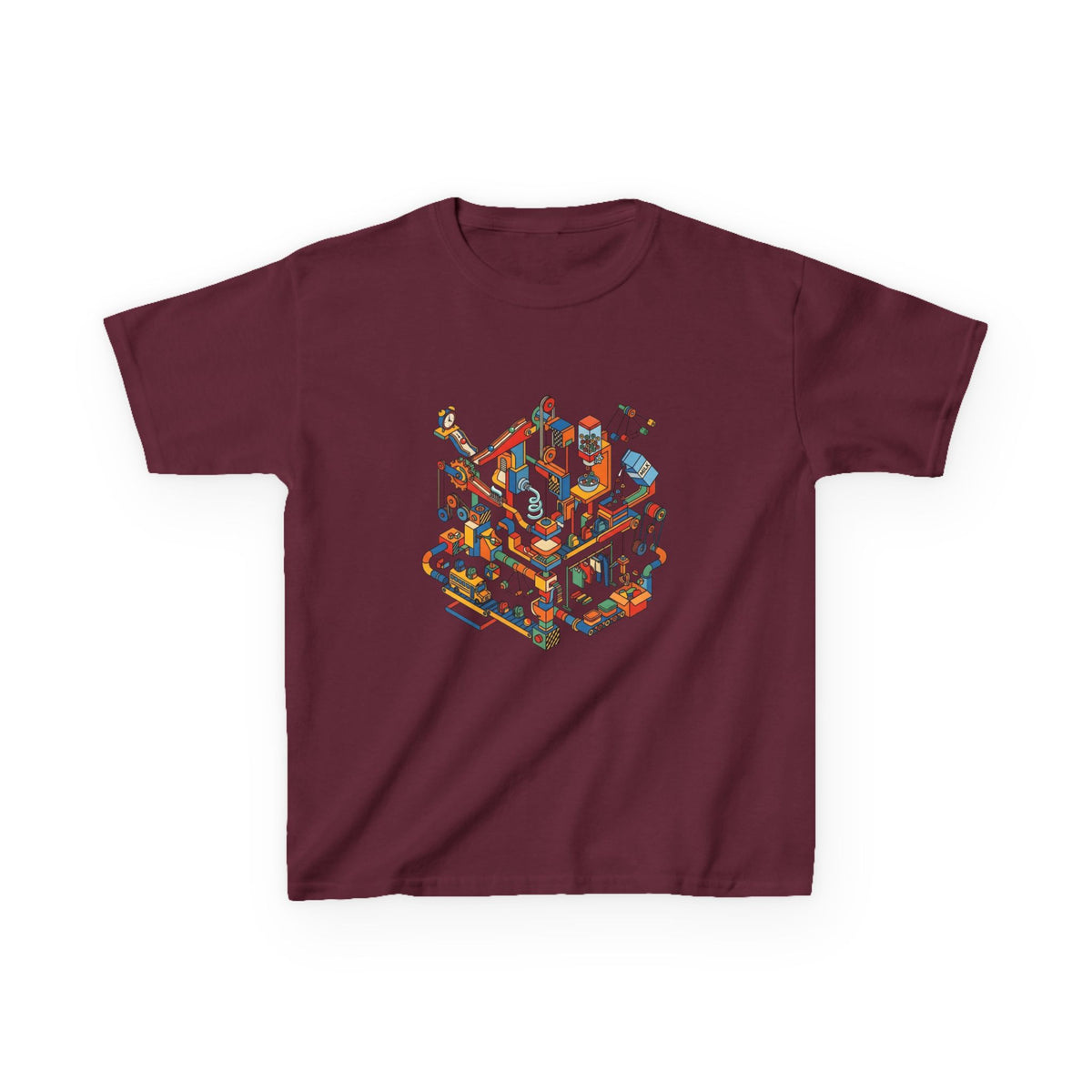 Kids Daily Routine T-Shirt - Whimsical Cartoon Machine