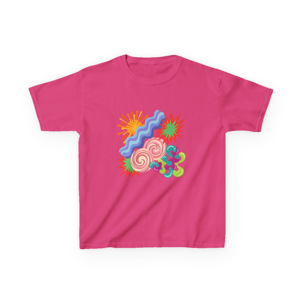 Kids T-Shirt - Playful Candy Explosion Abstract Art