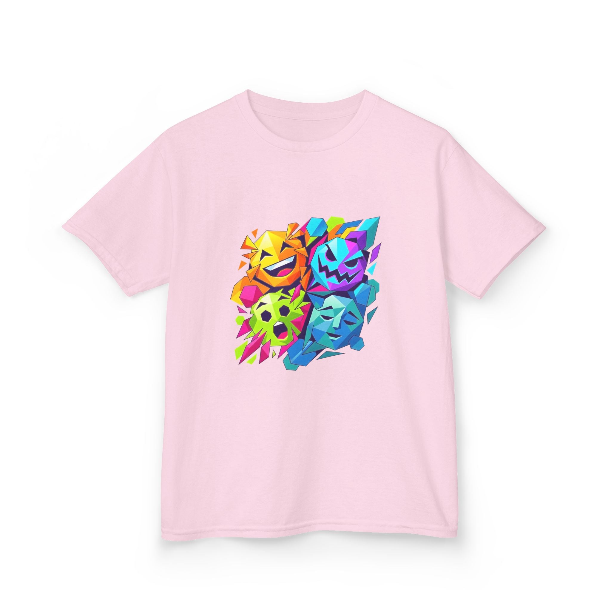 Kids T-Shirt - Vibrant Geometric Faces | Abstract Art
