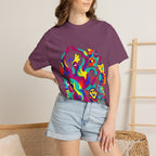 Garment-Dyed T-shirt - Joyful Abstract Creatures | Whimsical Graphic