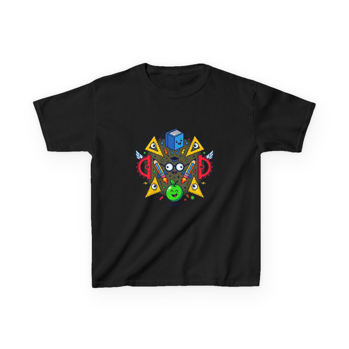 Kids Tee - Cartoon School Supplies & Learning Design | Back to School