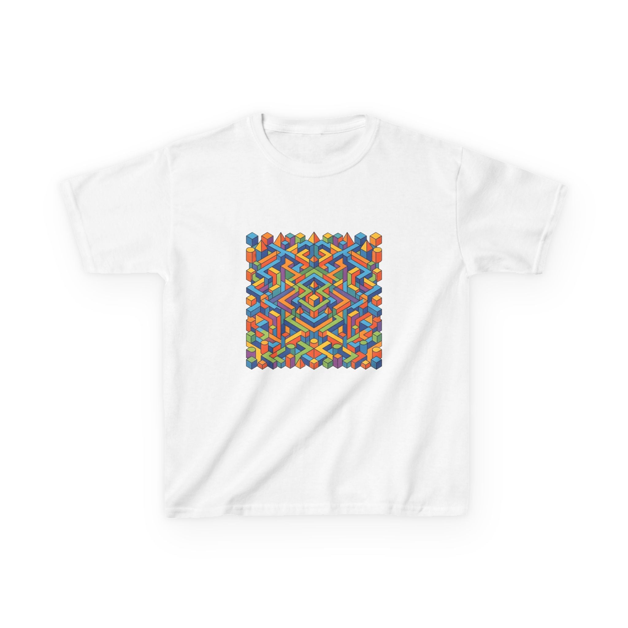Kids T-Shirt - Colorful Isometric Optical Illusion Maze
