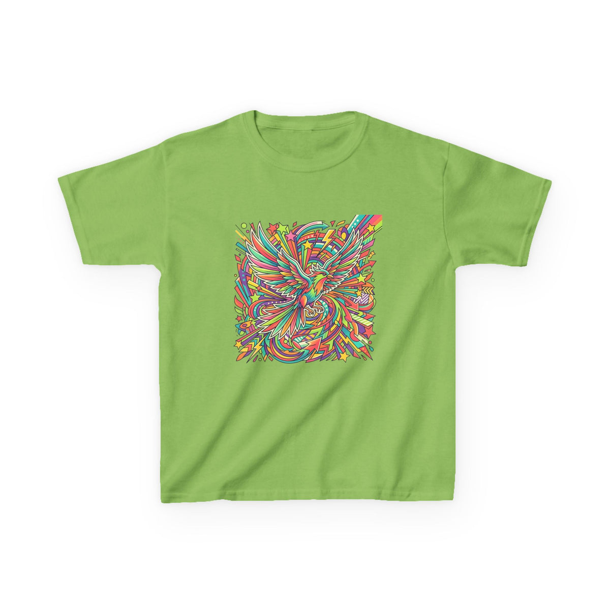 Kids Mythical Phoenix Tee - Energetic Psychedelic Art