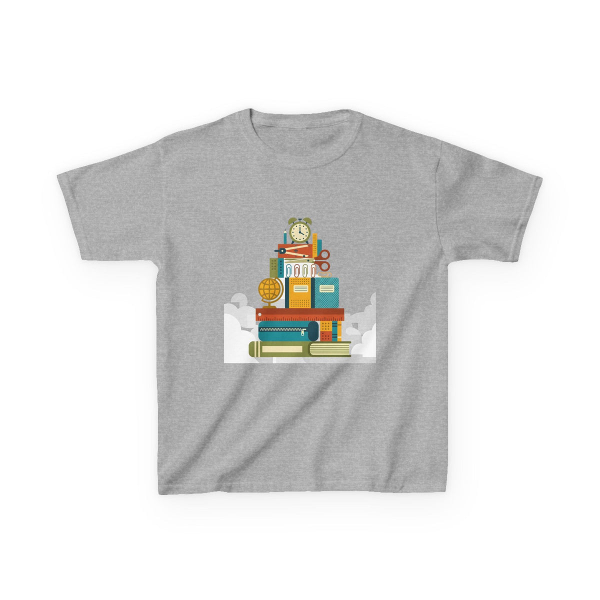 Kids Tee - Flat Vector School Supplies Stack | Back to School 2026