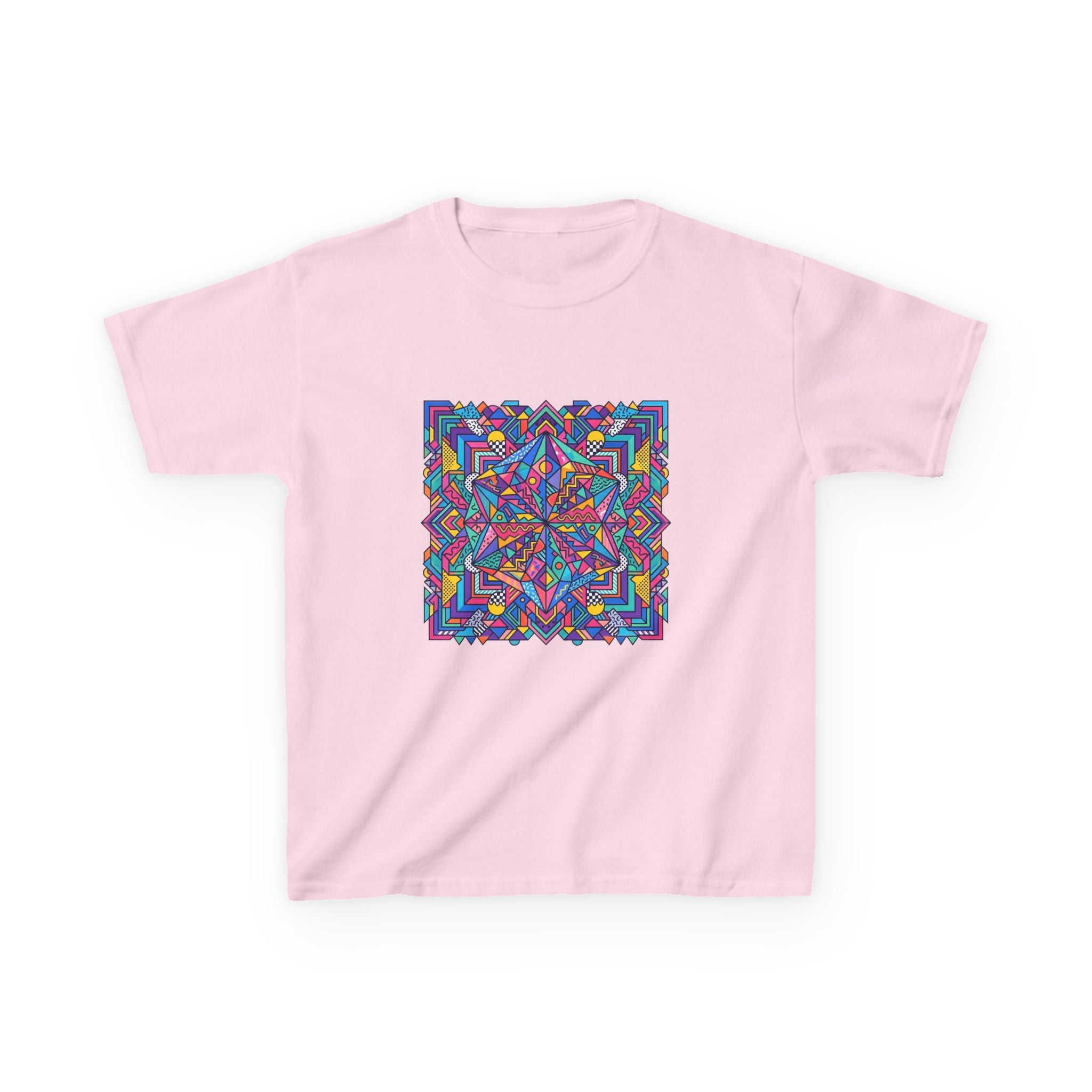 Kids Tee - Retro Geometric Kaleidoscope Abstract | 90s Aesthetic Top