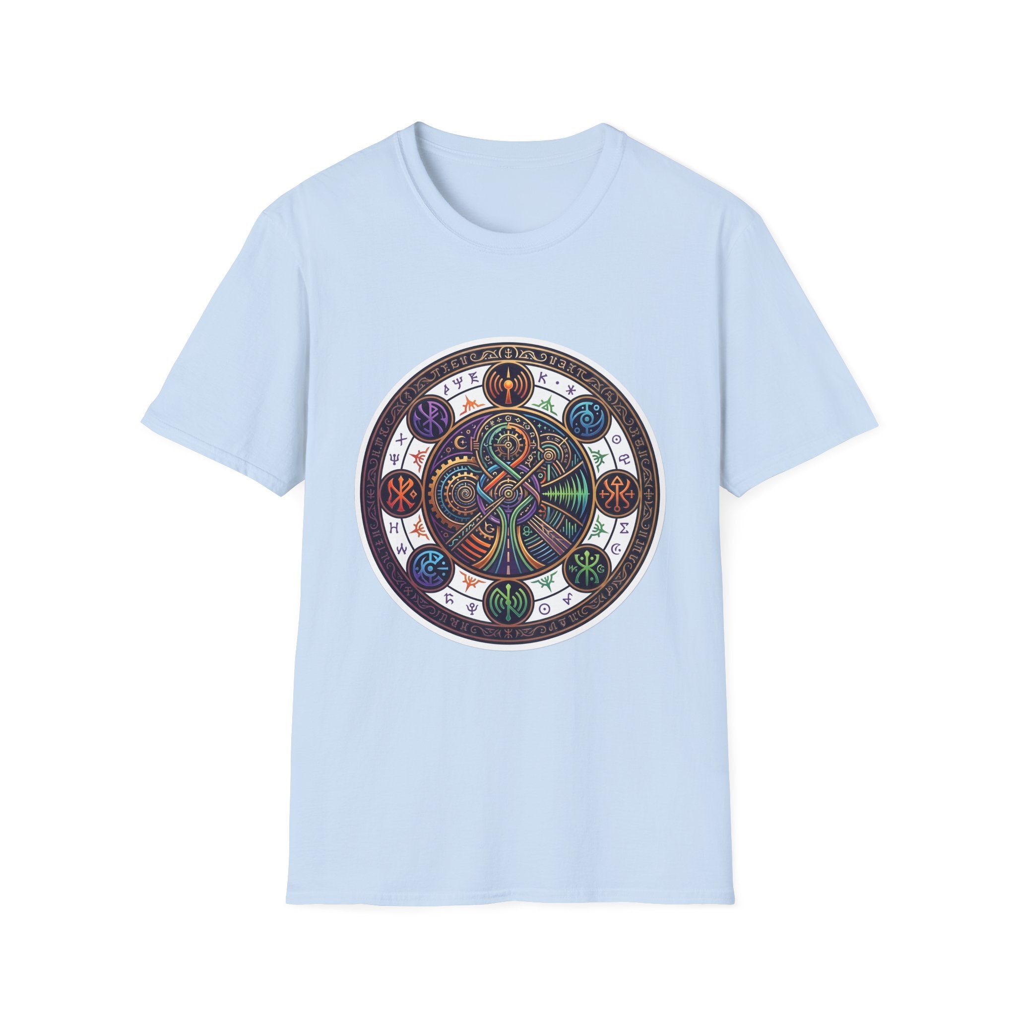 Unisex Steampunk T-Shirt - Ornate Mystical Mandala & Gears