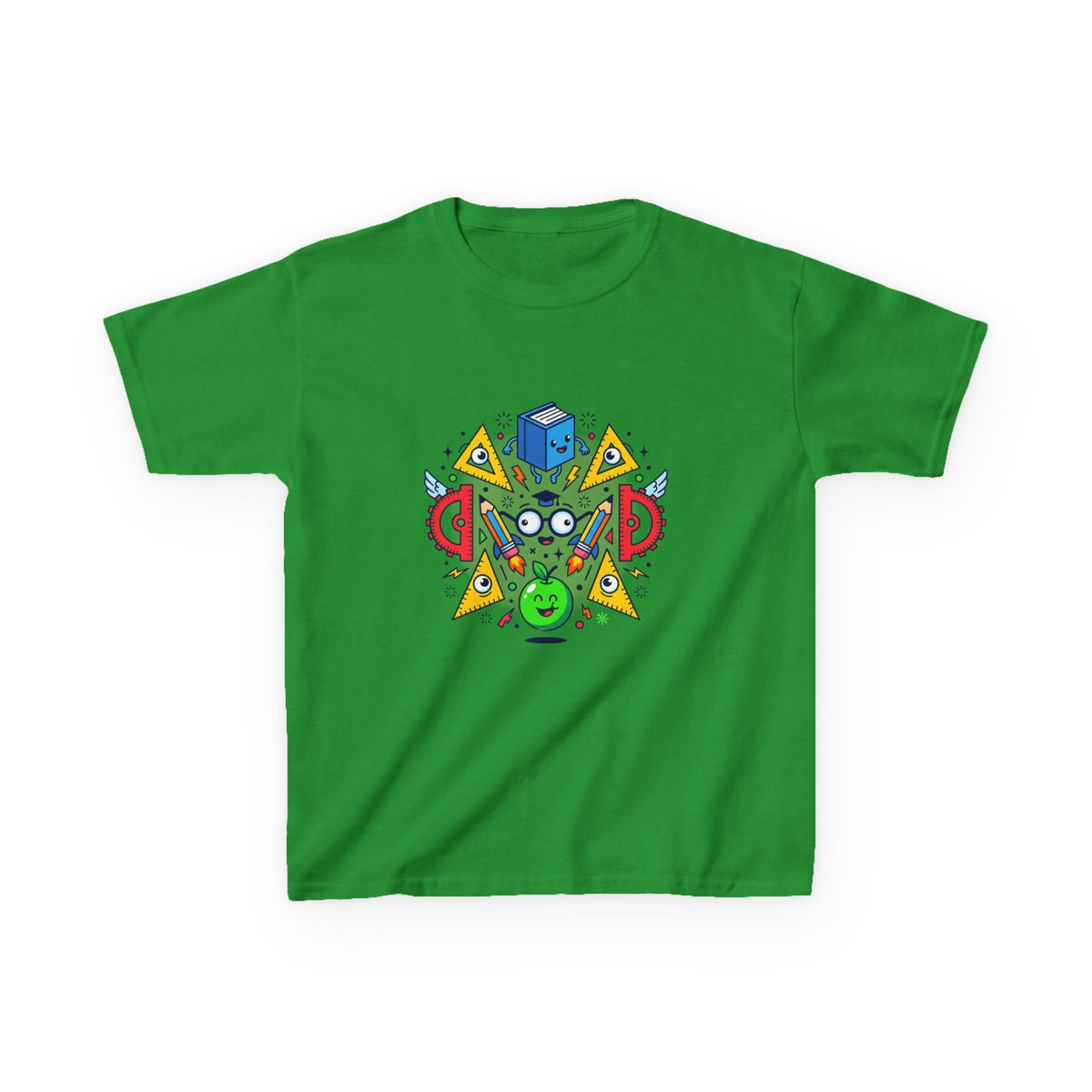 Kids Tee - Cartoon School Supplies & Learning Design | Back to School