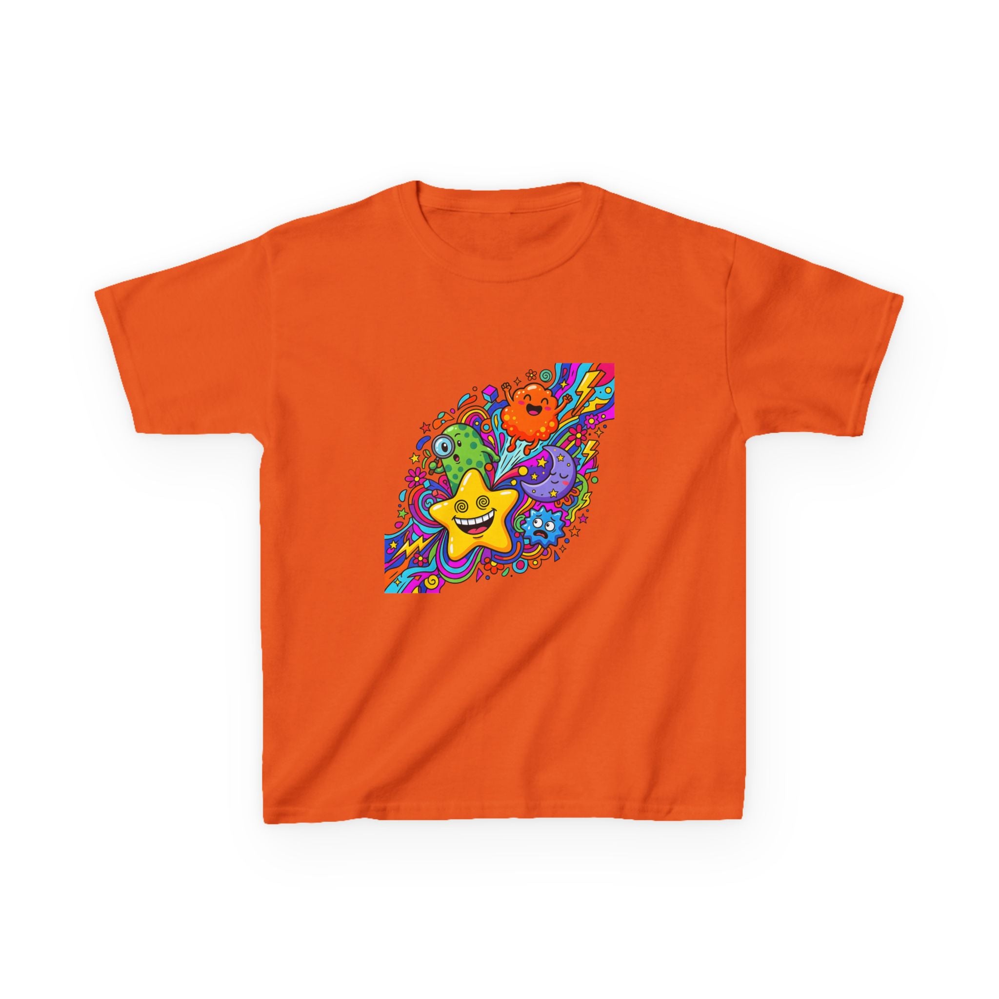 Kids Psychedelic Monster Tee - Vibrant Cartoon Doodle Shirt