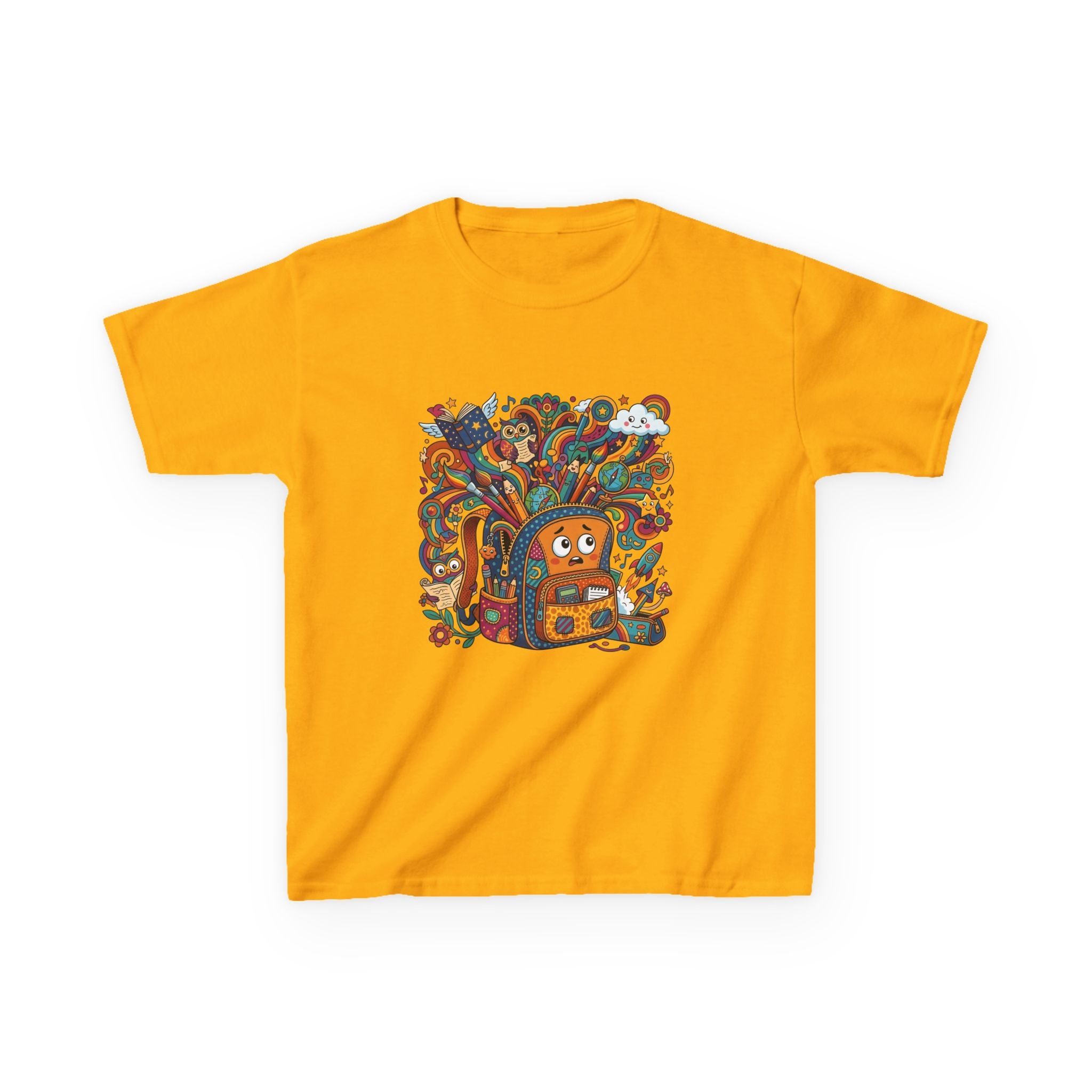 Kids Tee - Whimsical School Owl & Backpack | Back to School 2026