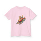 Kids Learning Train Tee - Whimsical Bookworm Education Shirt