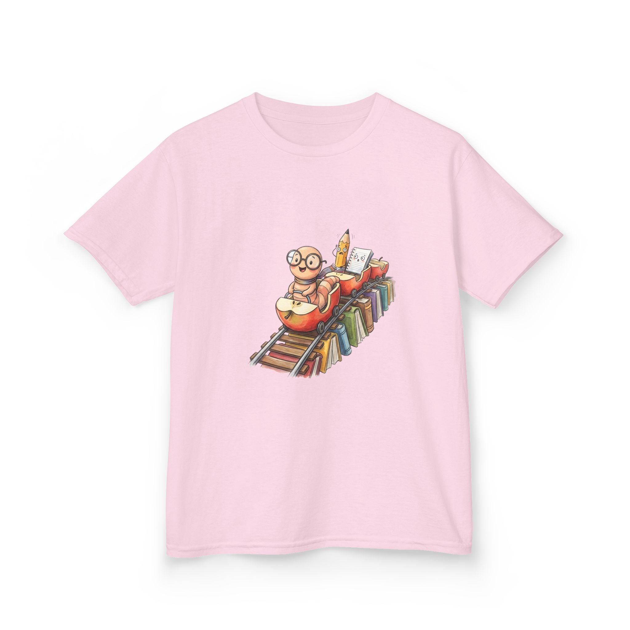 Kids Learning Train Tee - Whimsical Bookworm Education Shirt