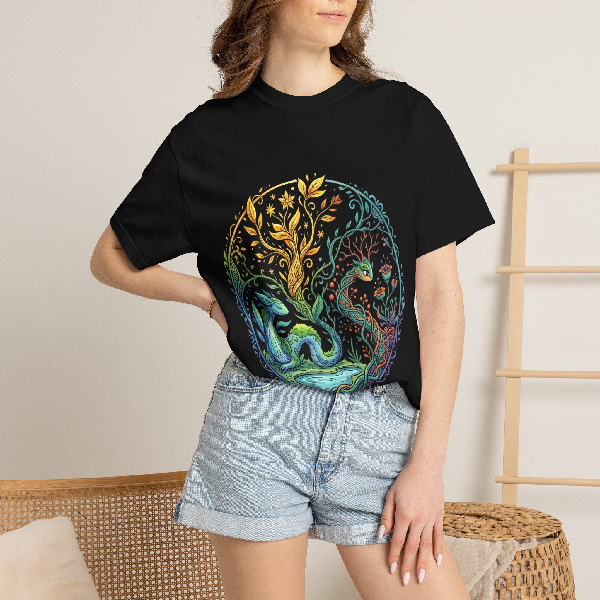 Elemental Dragon Tree T-Shirt - Mystical Nature Art | Comfort Colors