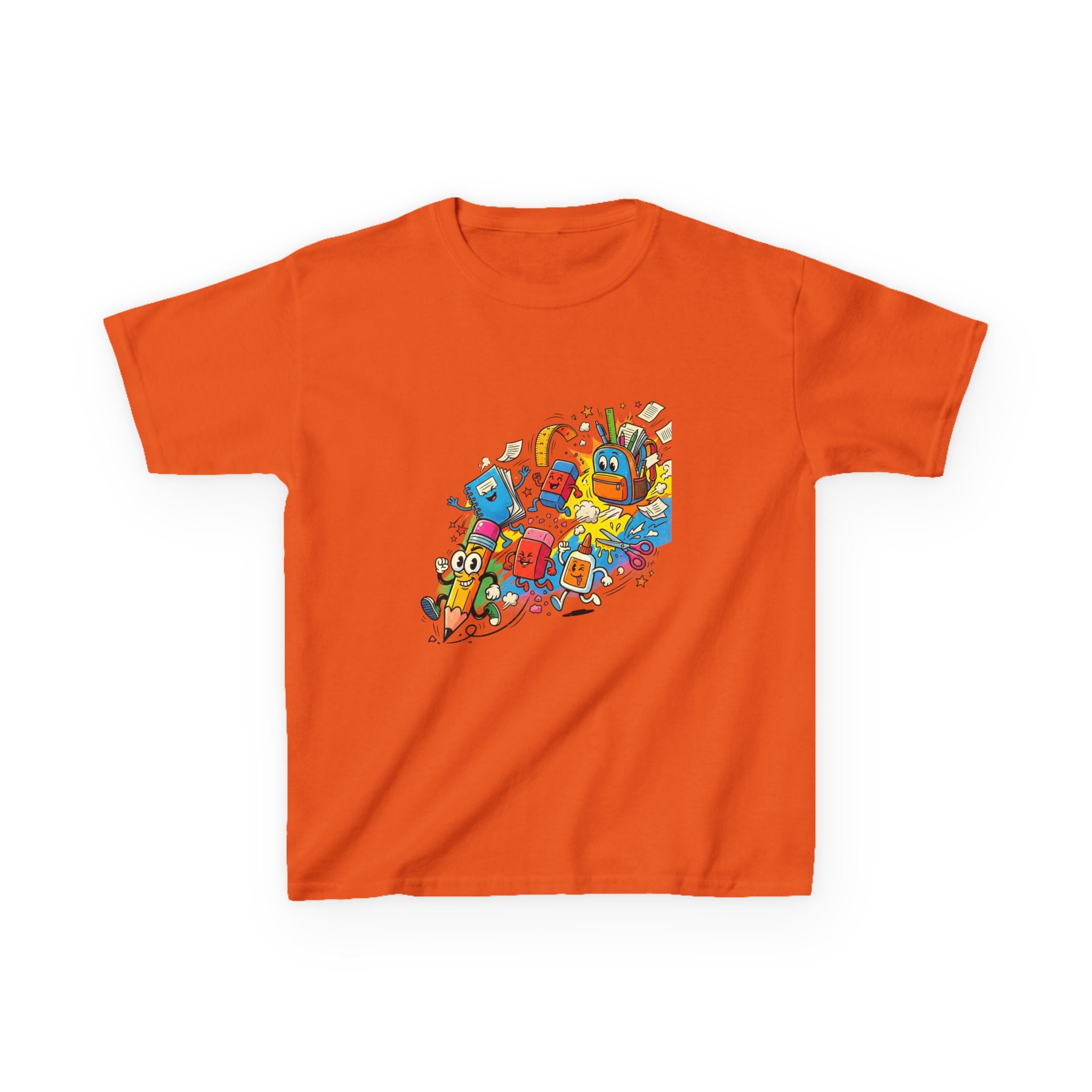 Kids Back to School 2026 Tee - Cartoon School Supplies