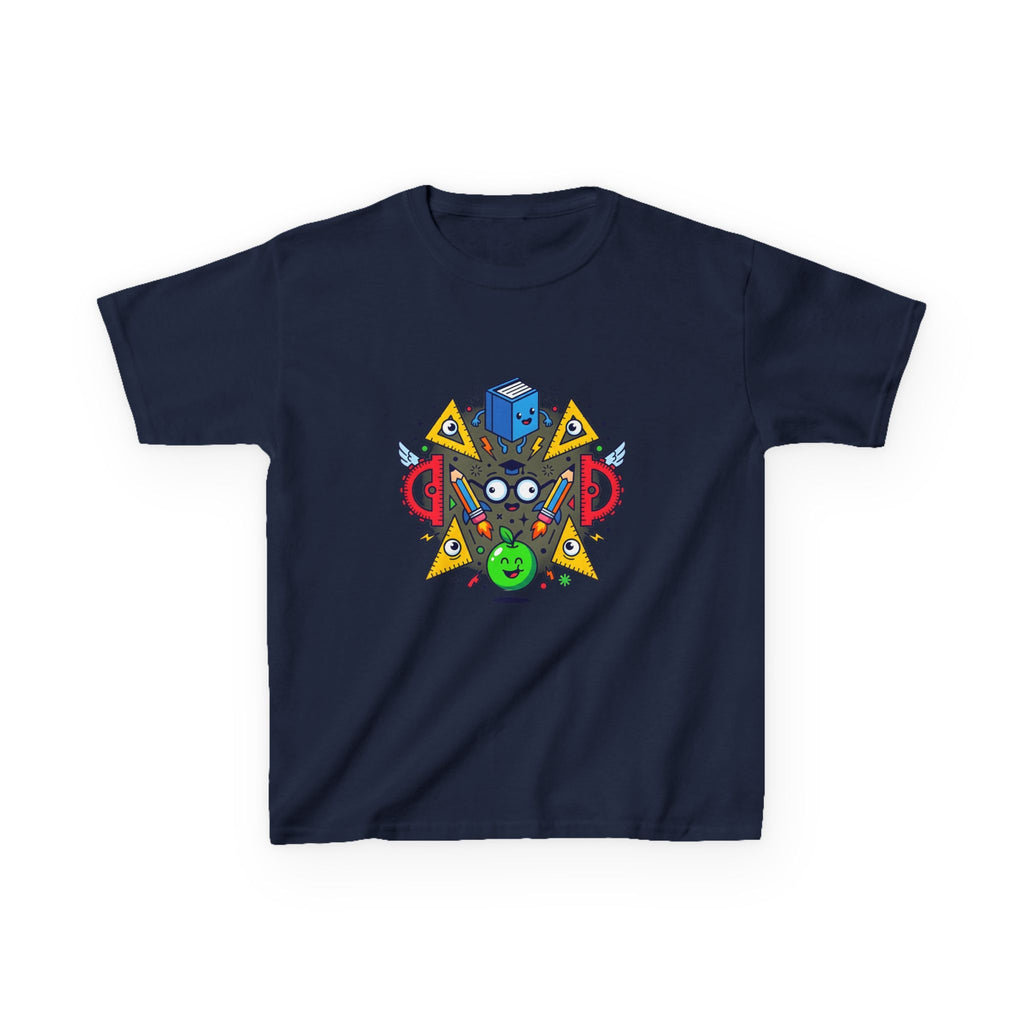 Kids Tee - Cartoon School Supplies & Learning Design | Back to School