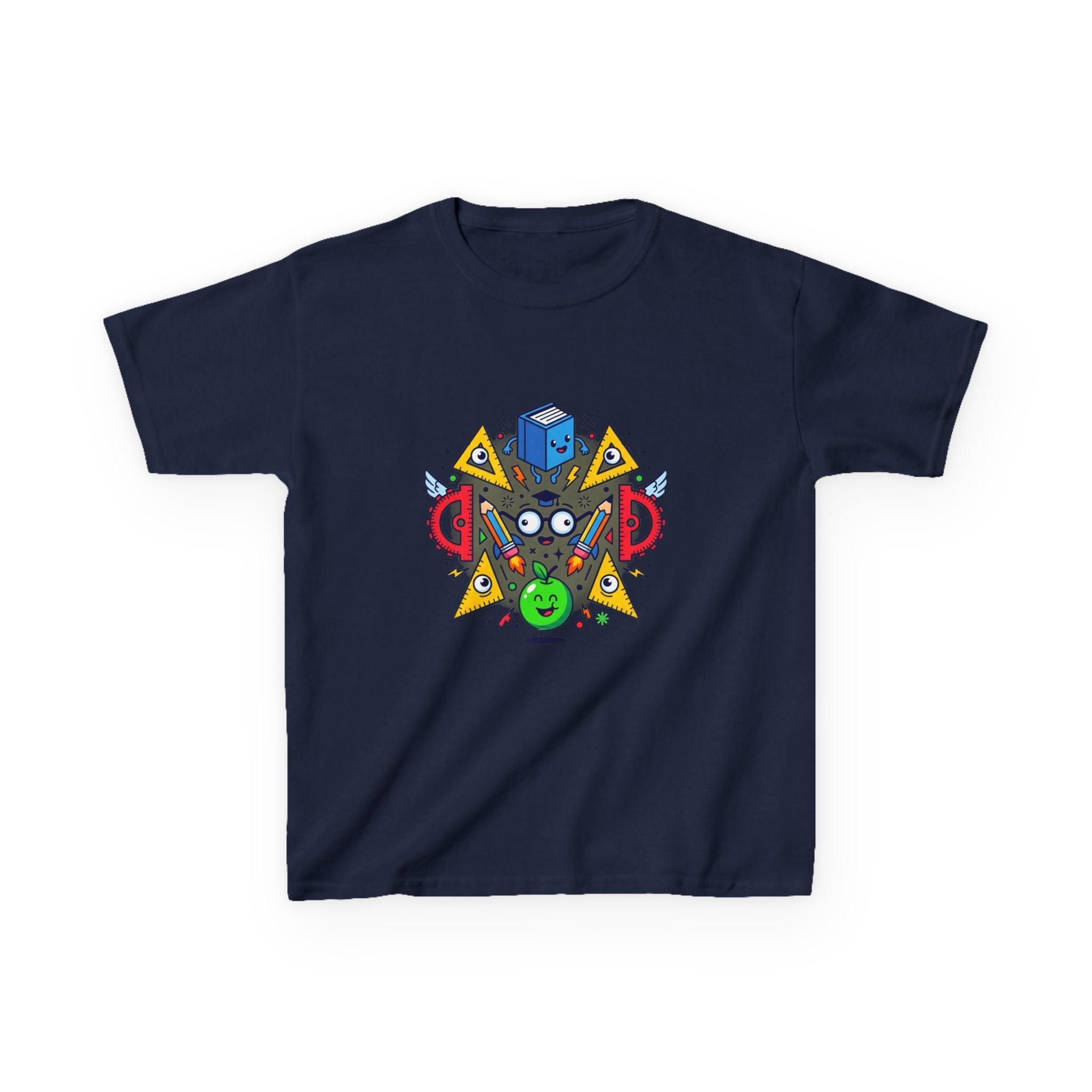 Kids Tee - Cartoon School Supplies & Learning Design | Back to School