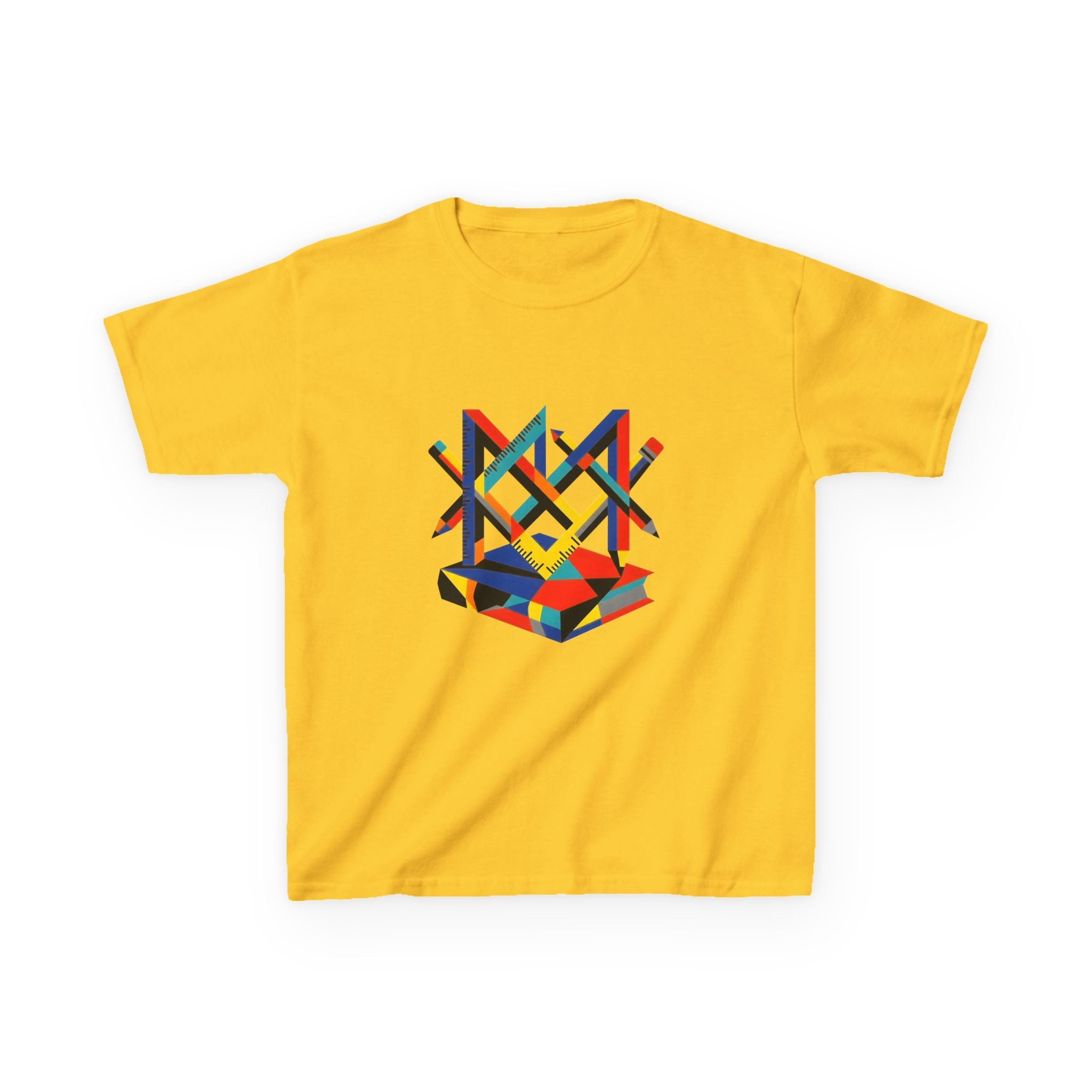 Kids Tee - Bauhaus Geometric Design Tools Graphic | Primary Colors