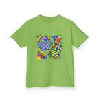 Kids Tee - Playful 90s Geometric Monsters | Retro Abstract