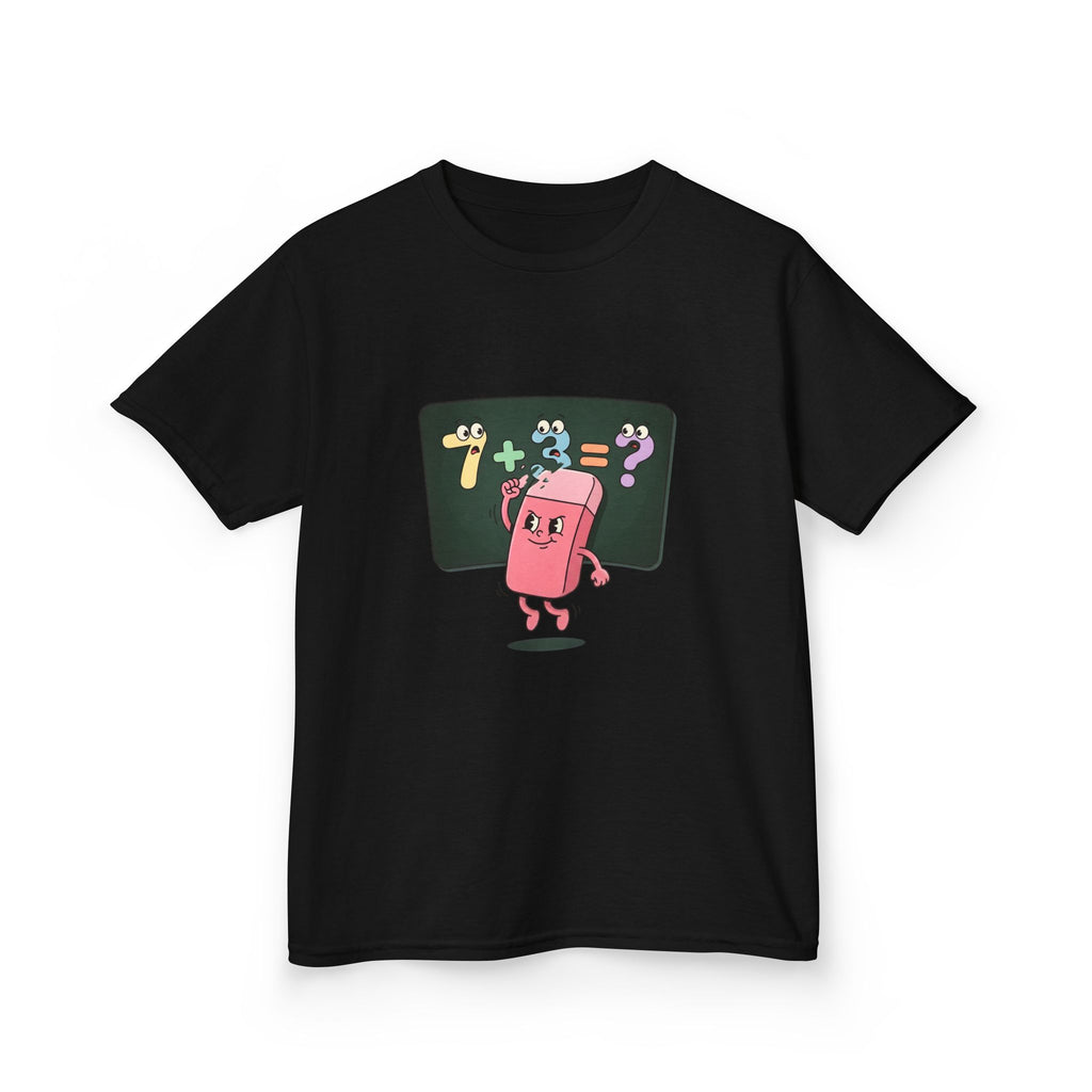 Kids Retro Math Tee - Playful Eraser Addition Problem
