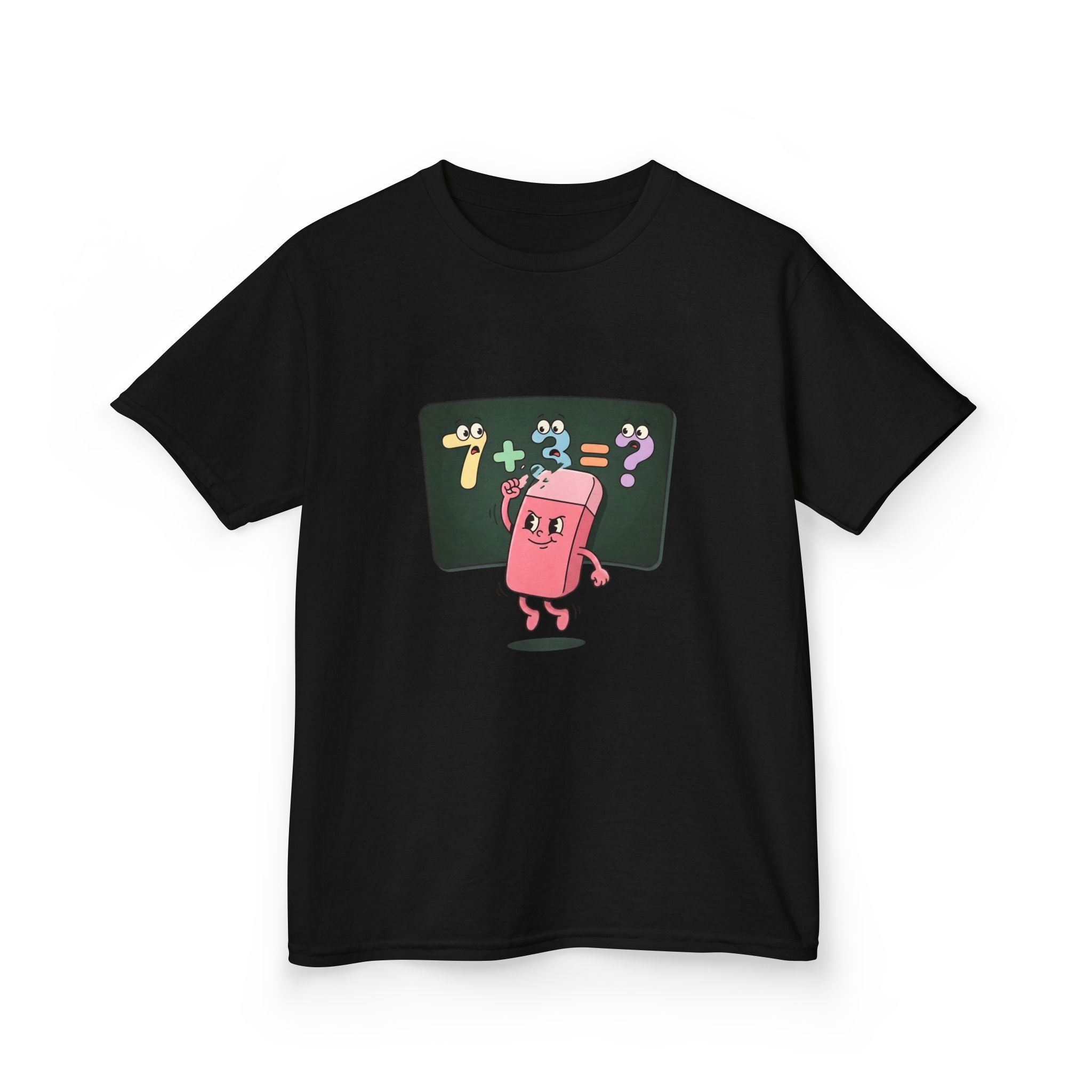 Kids Retro Math Tee - Playful Eraser Addition Problem