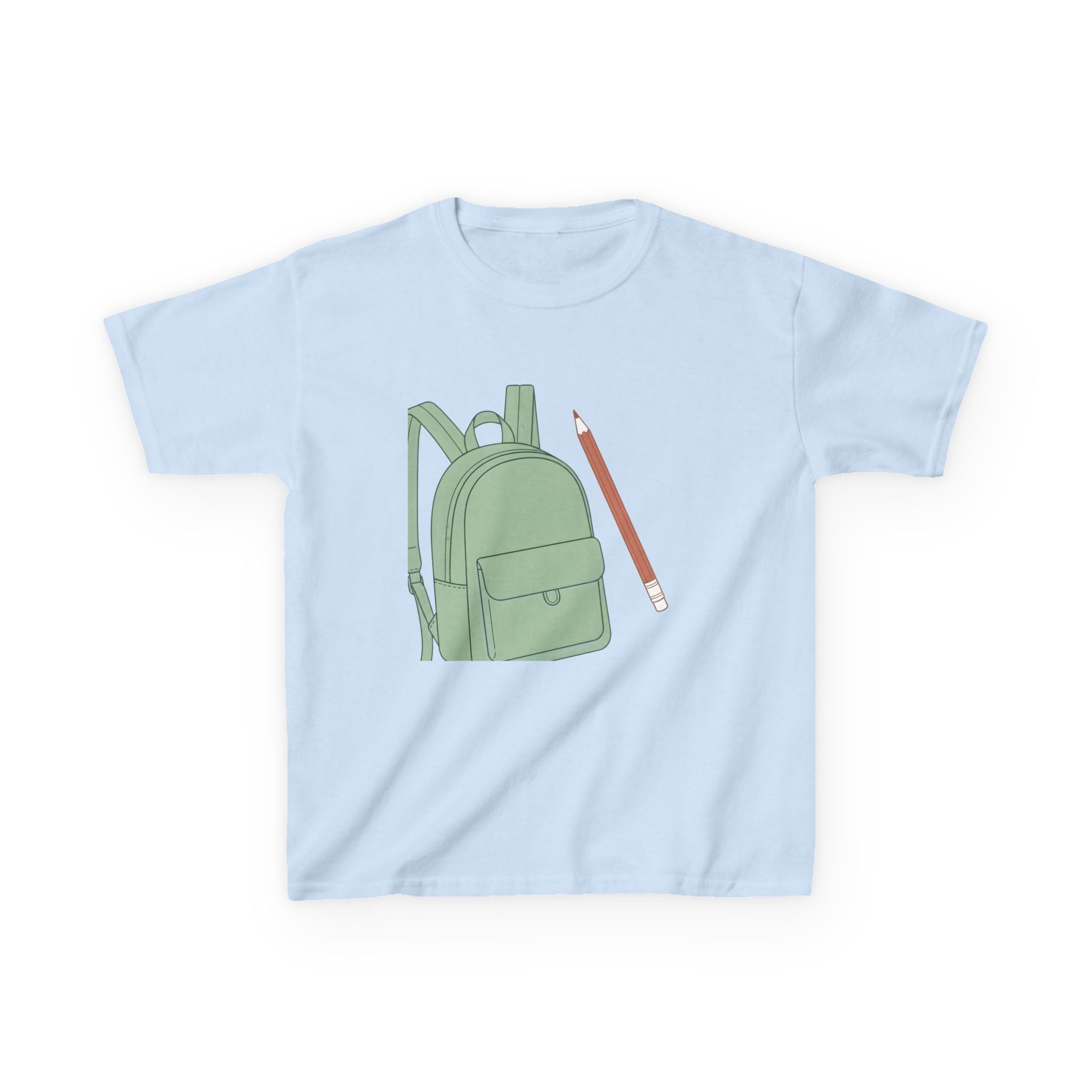 Kids Tee - Cartoon School Supplies Backpack Pencil | Back to School