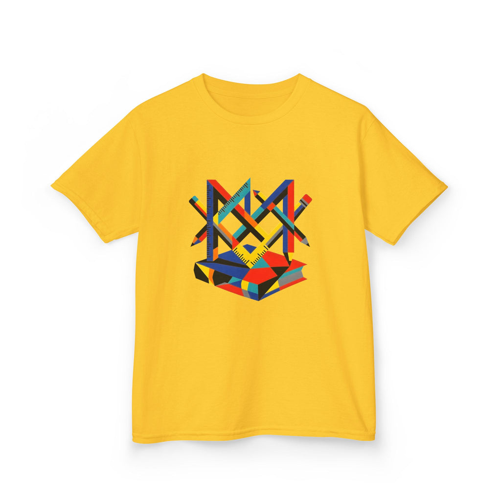 Kids Tee - Bauhaus Geometric Design Tools Graphic | Primary Colors