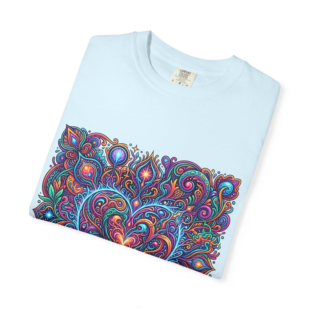 Unisex Garment-Dyed T-shirt - Cosmic Love | Psychedelic Heart Art