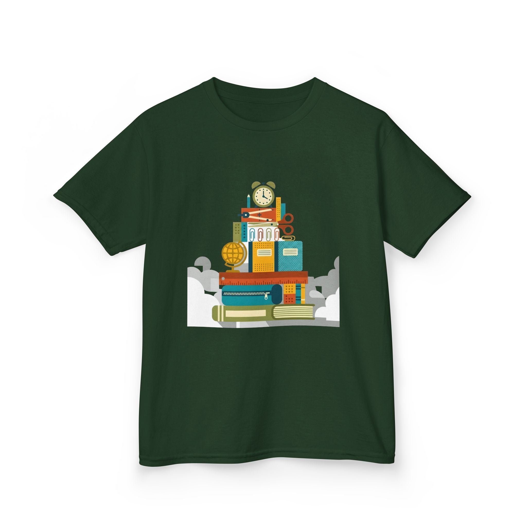 Kids Tee - Flat Vector School Supplies Stack | Back to School 2026