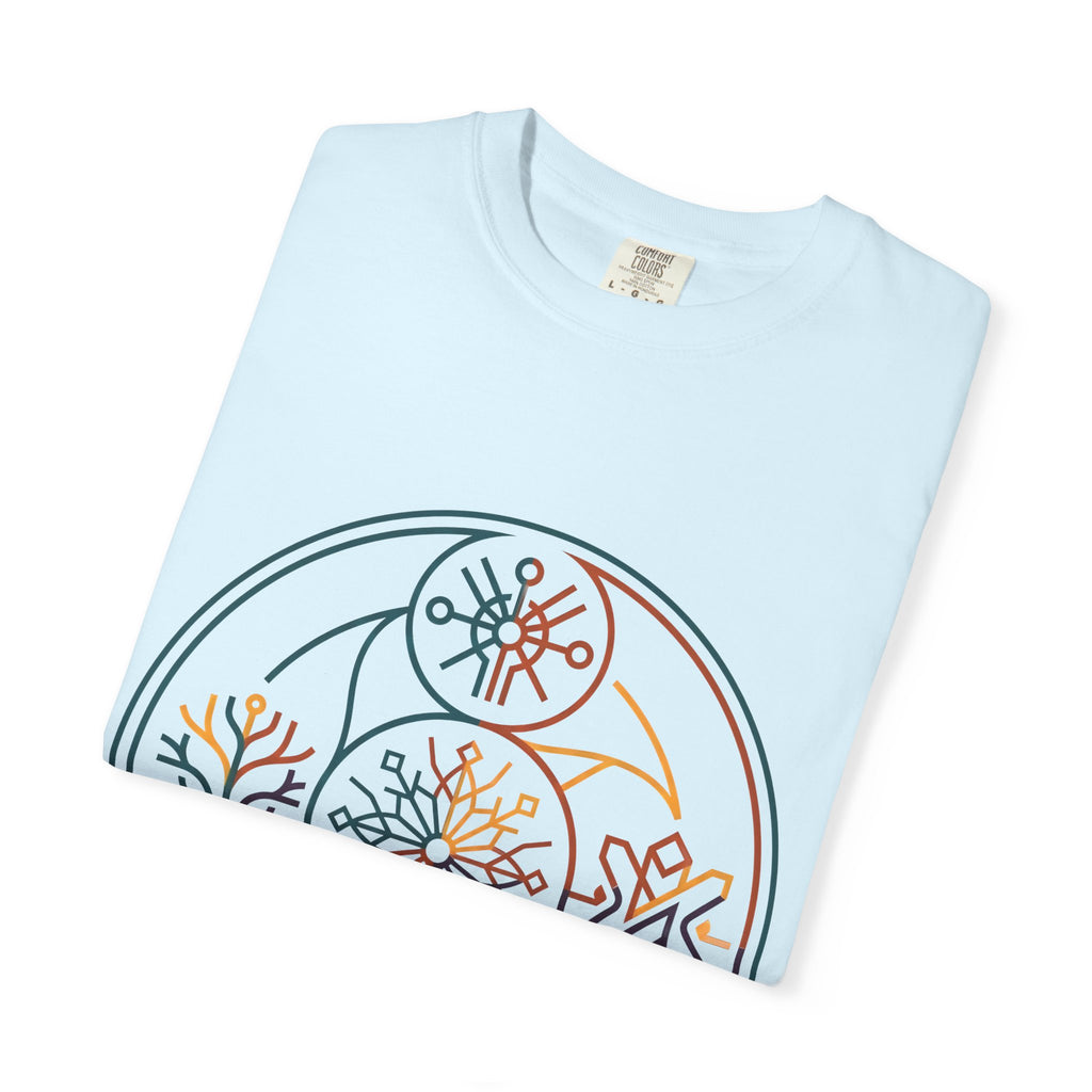 Unisex Garment-Dyed T-Shirt - Minimalist Geometric Nature Art