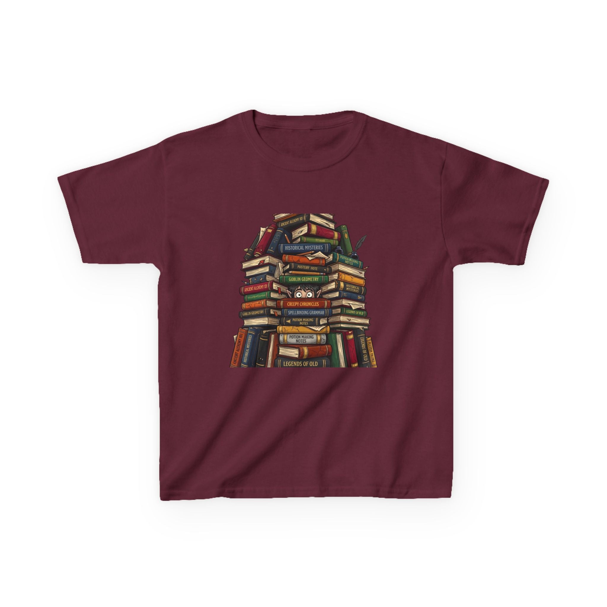 Kids Magic Studies Tee - Whimsical Fantasy Books & Goblin Geometry